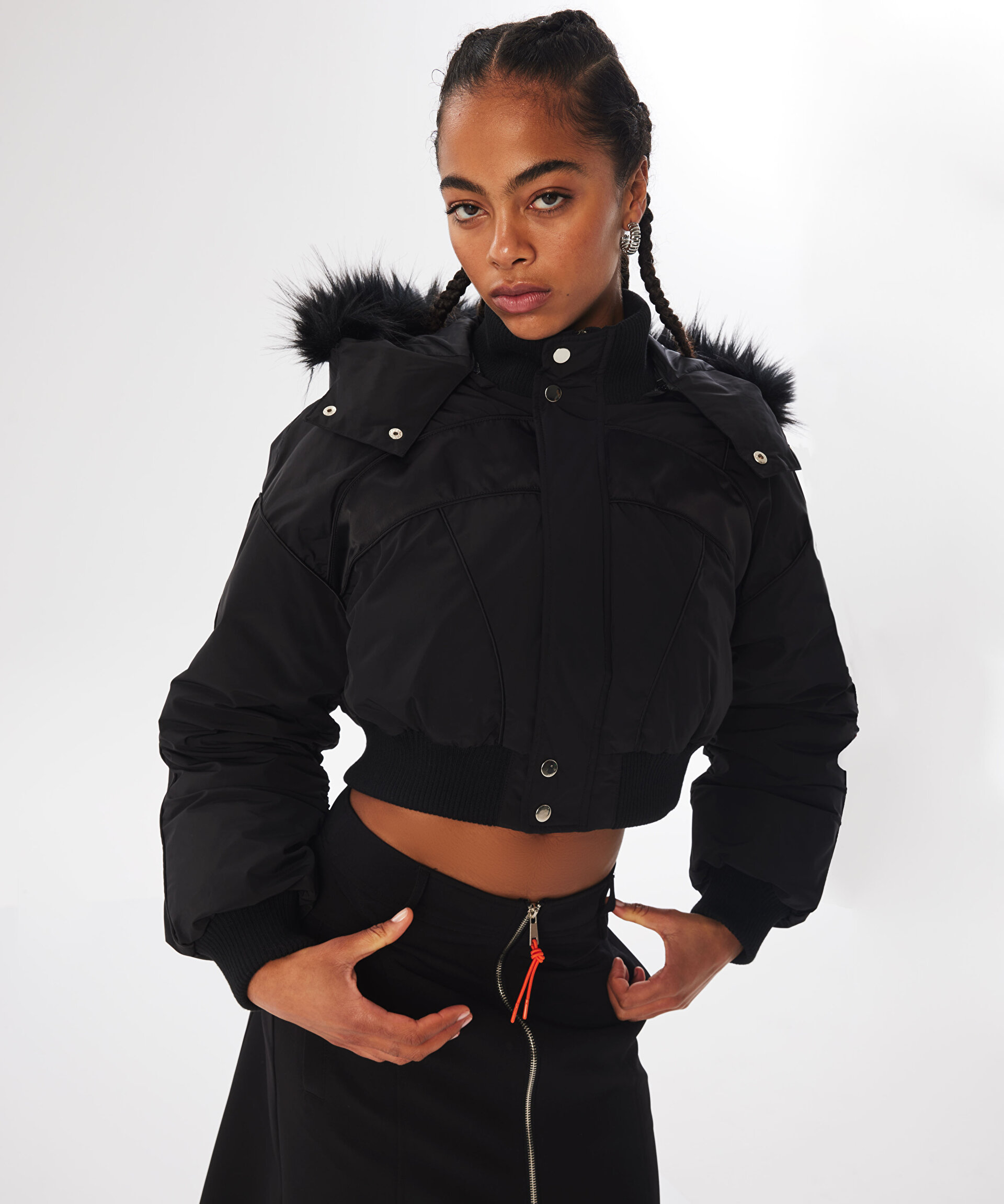 ヒロムハーツ1piu1uguale3 MOUTON BOMBER Siyah CROP BOMBER MONT TW6230012038001 | TWIST