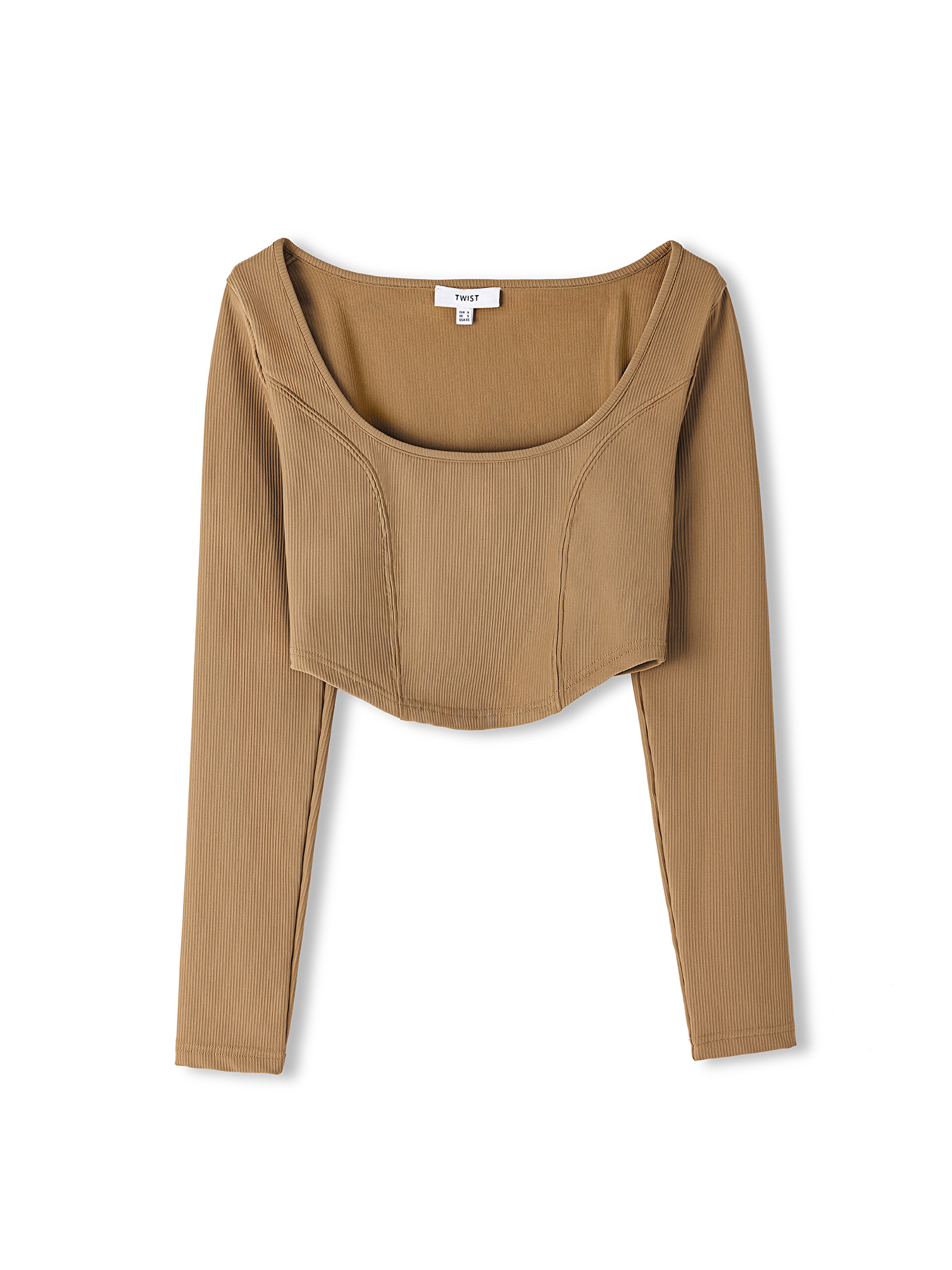 Naturel UZUN KOLLU CROP T-SHIRT TW6230070135003 | TWIST