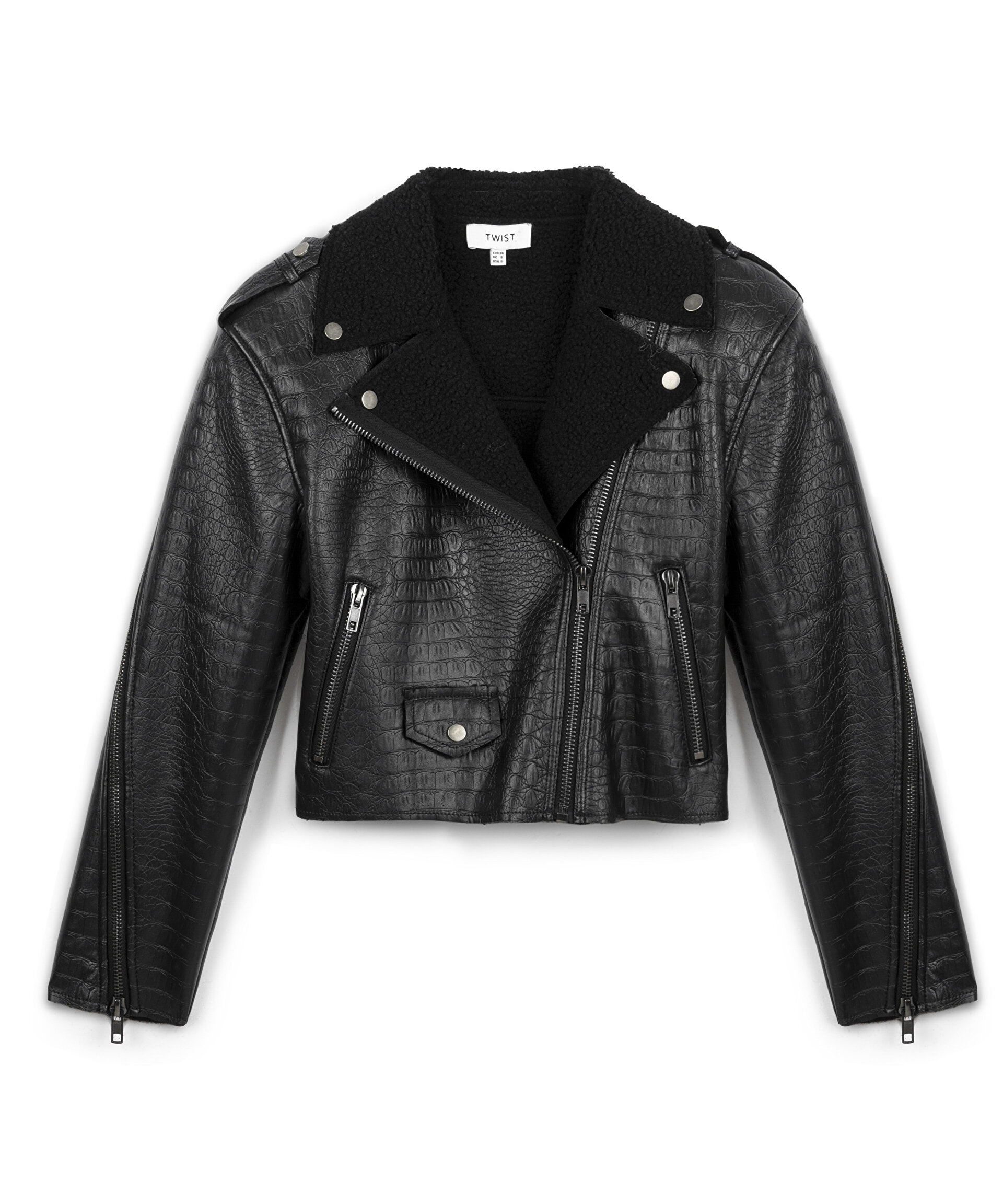 Siyah DERİ GÖRÜNÜMLÜ BIKER MONT TW6240012274001 | TWIST