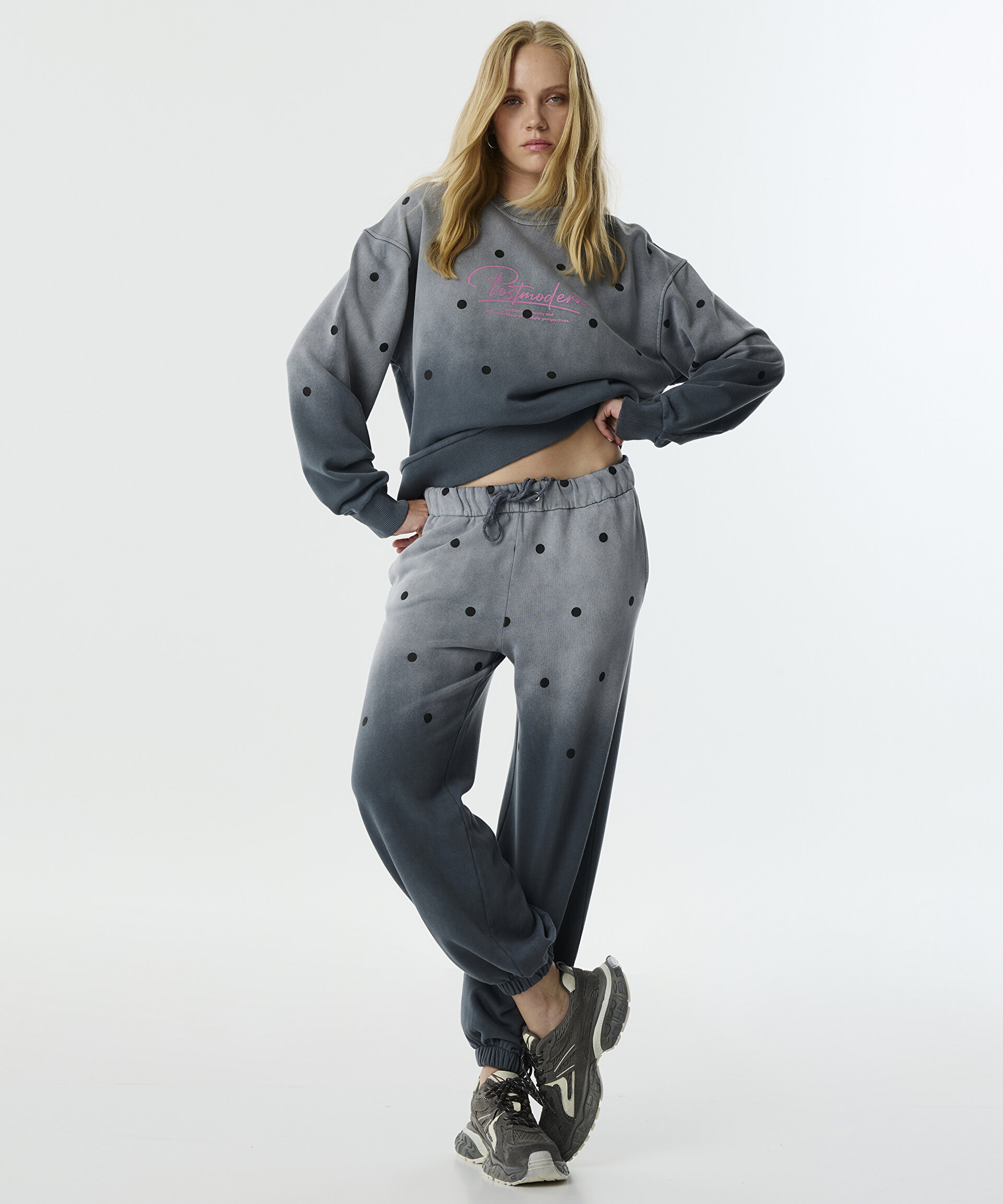 Antrasit PUANTİYE BASKILI JOGGER PANTOLON TW6250003083036 | TWIST