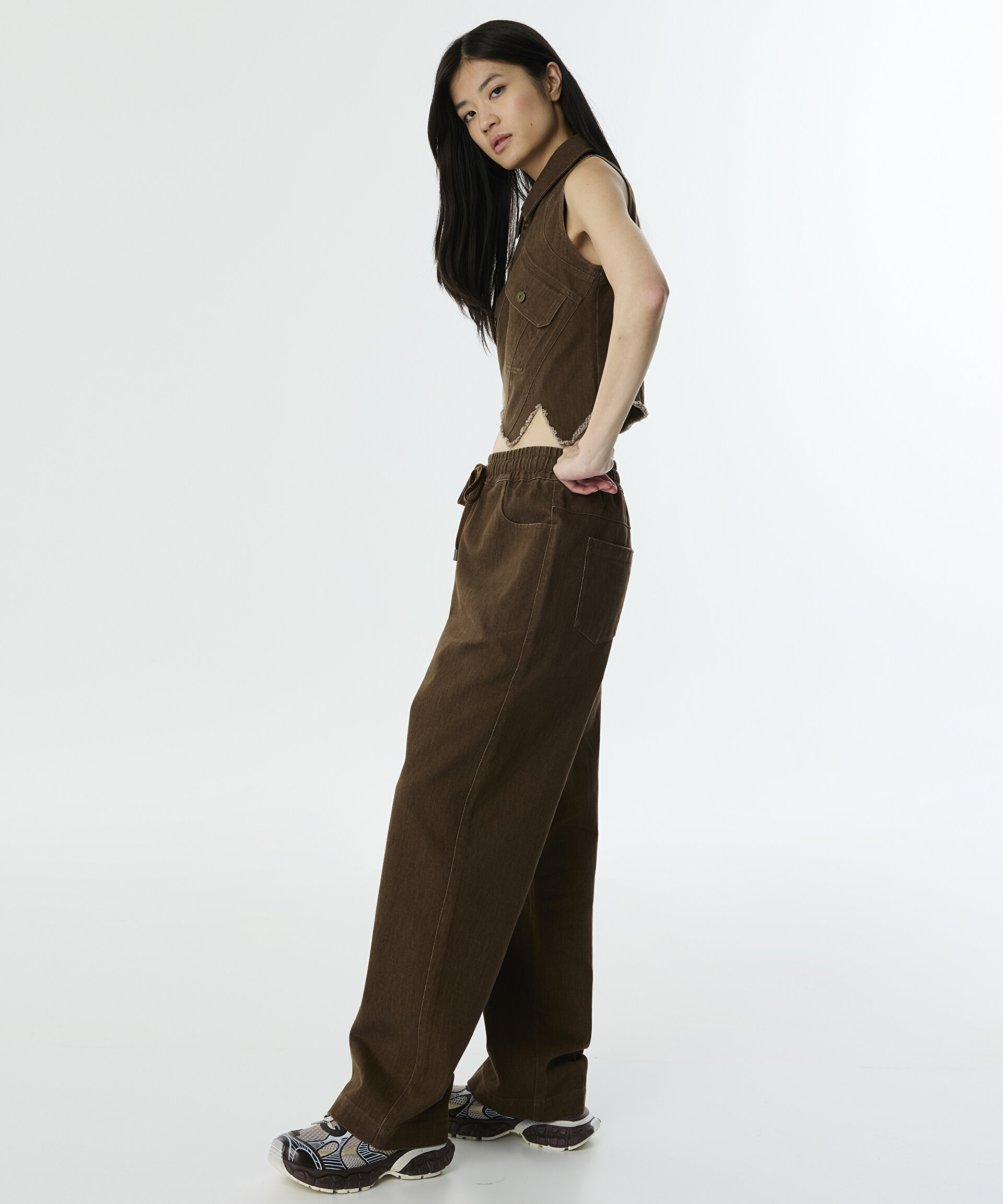 ELASTİK BEL NON DENİM PANTOLON