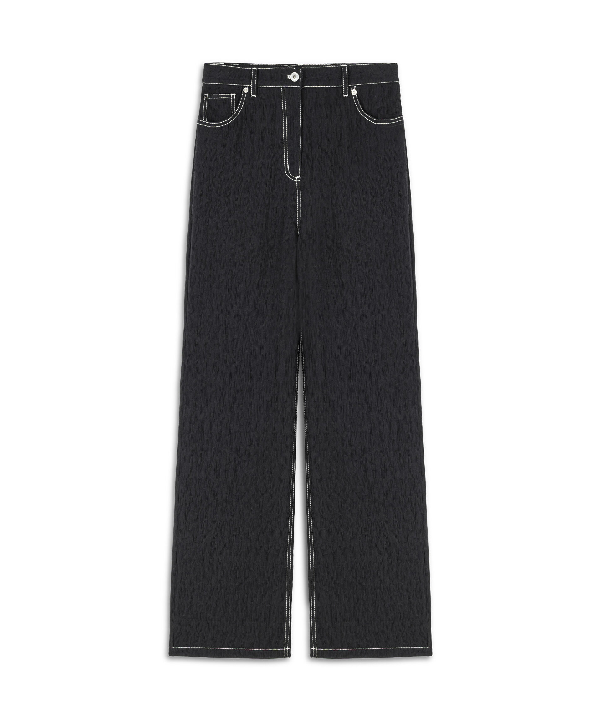 Siyah DENİM GÖRÜNÜMLÜ DOKULU PANTOLON TW6250003124001 | TWIST