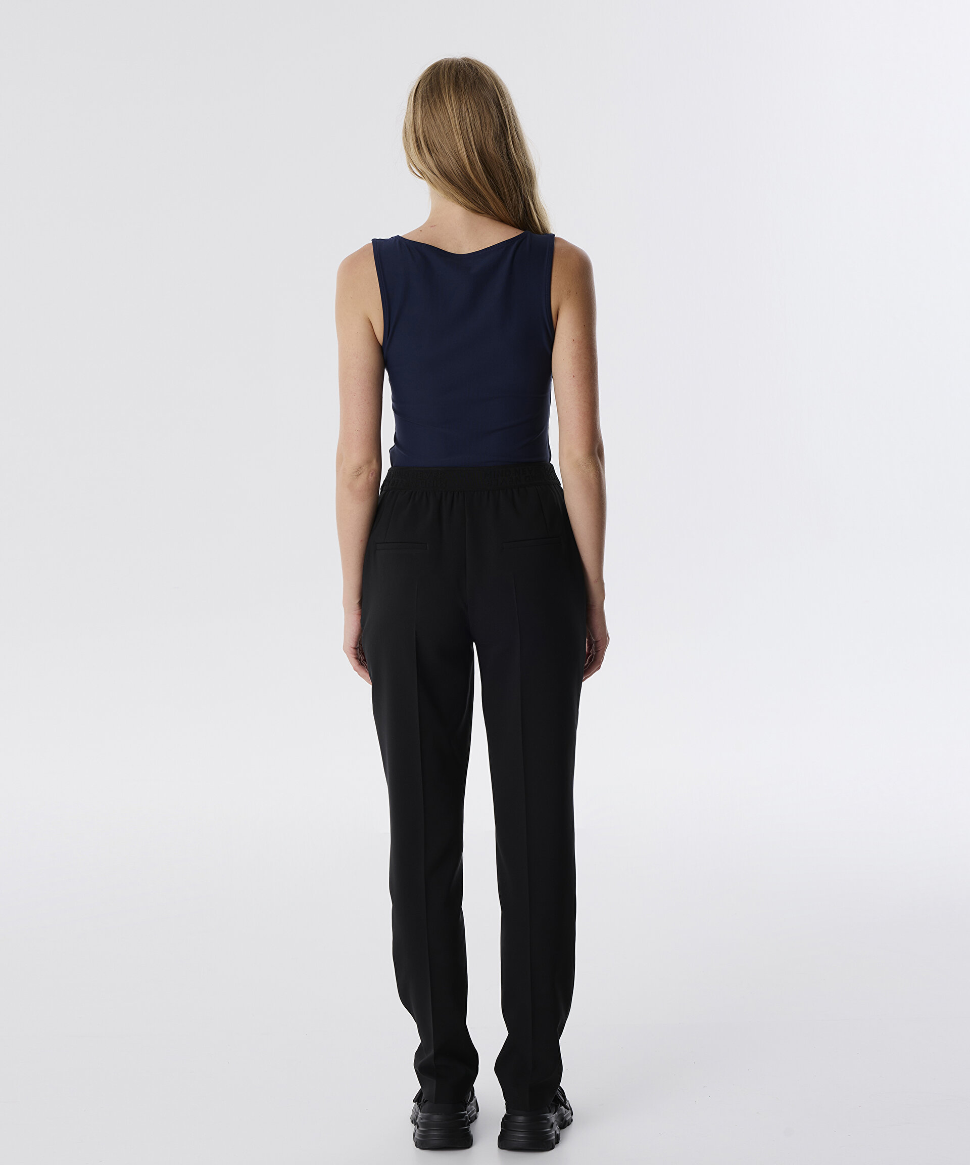 Siyah KONTRAST ELASTİK BEL PANTOLON TW6250003126001 | TWIST