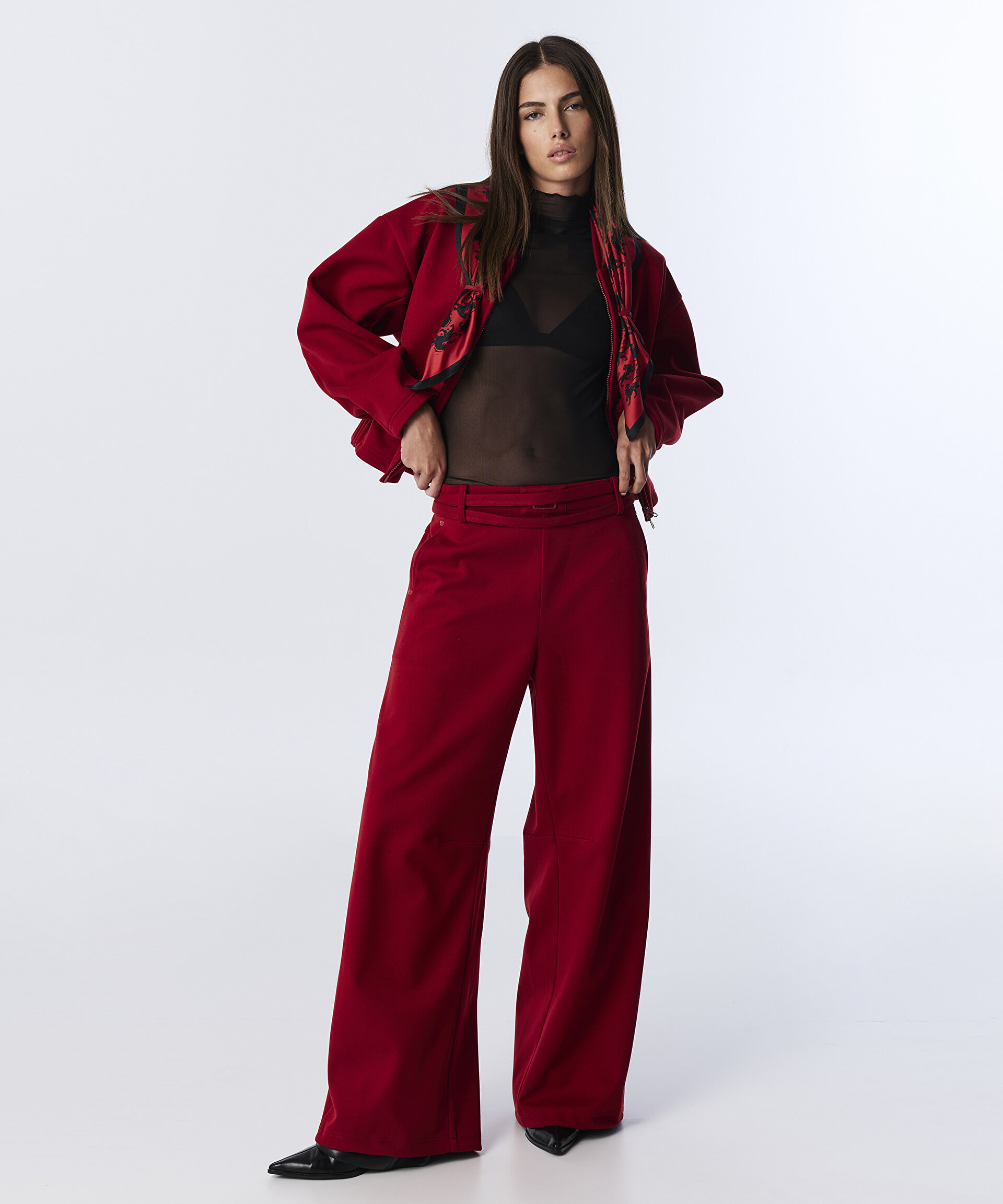 KUŞAKLI WIDE LEG FİT PANTOLON