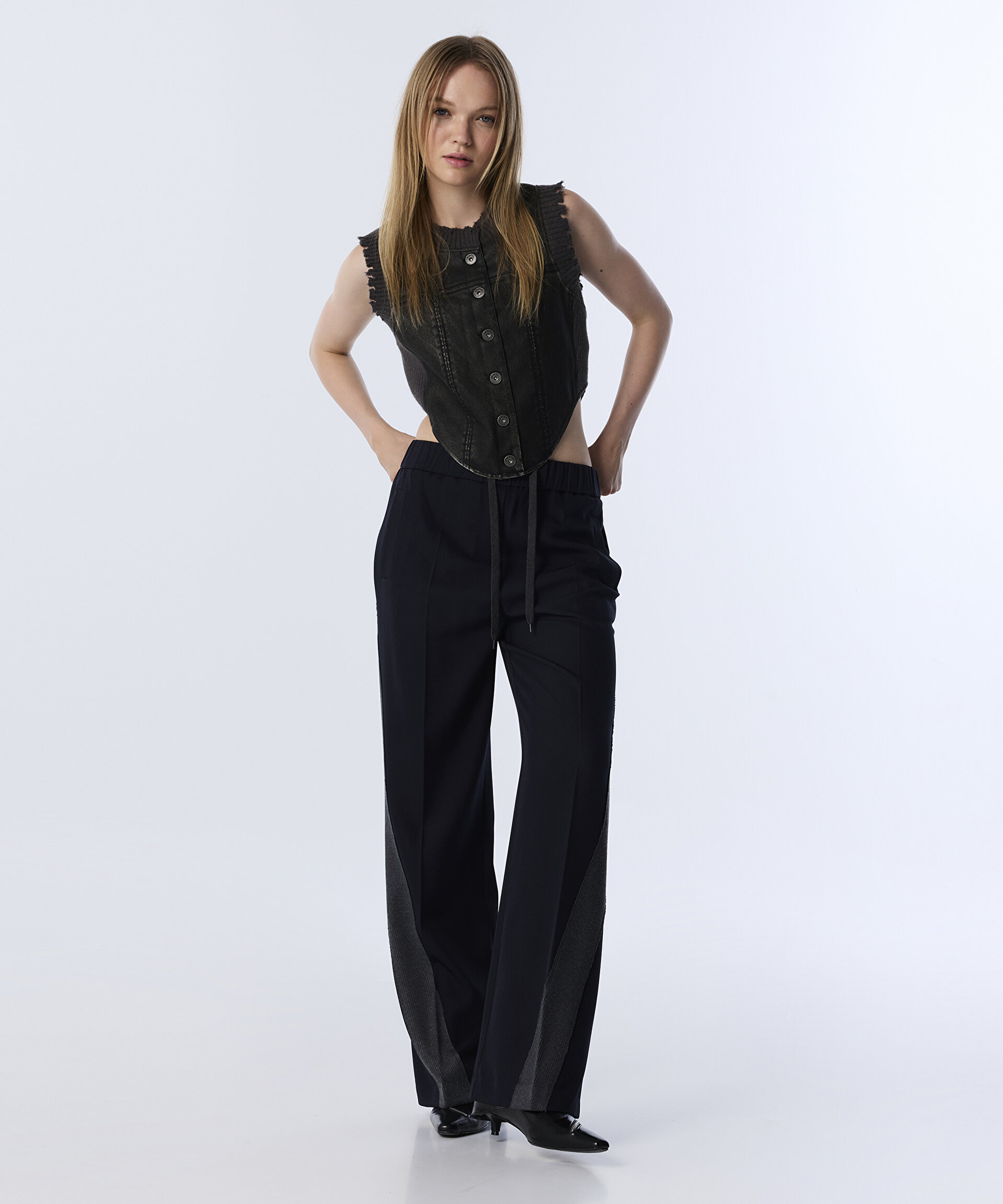COLORBLOCK WIDE LEG FİT PANTOLON
