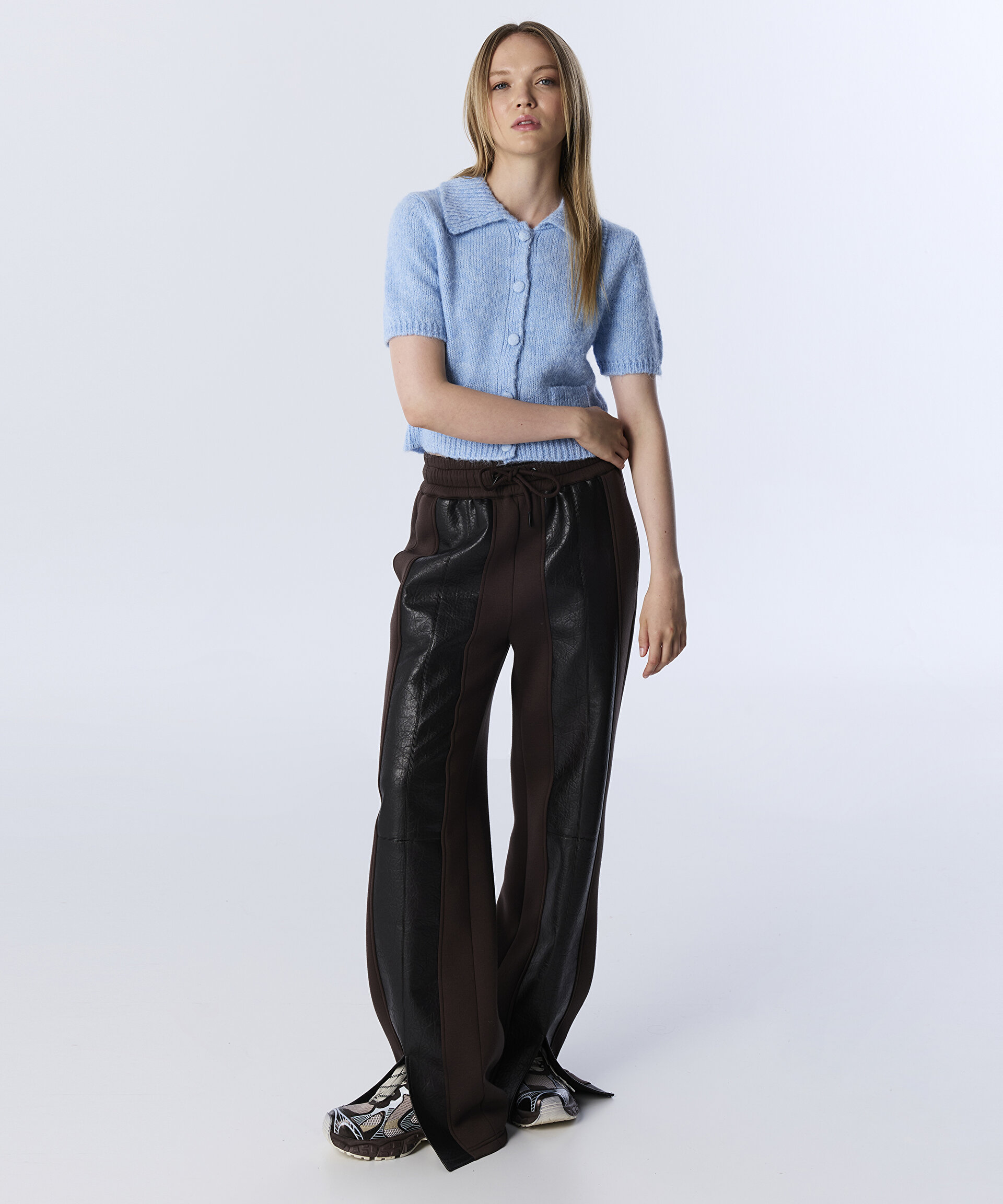 SUNİ DERİ MIX COLORBLOCK PANTOLON