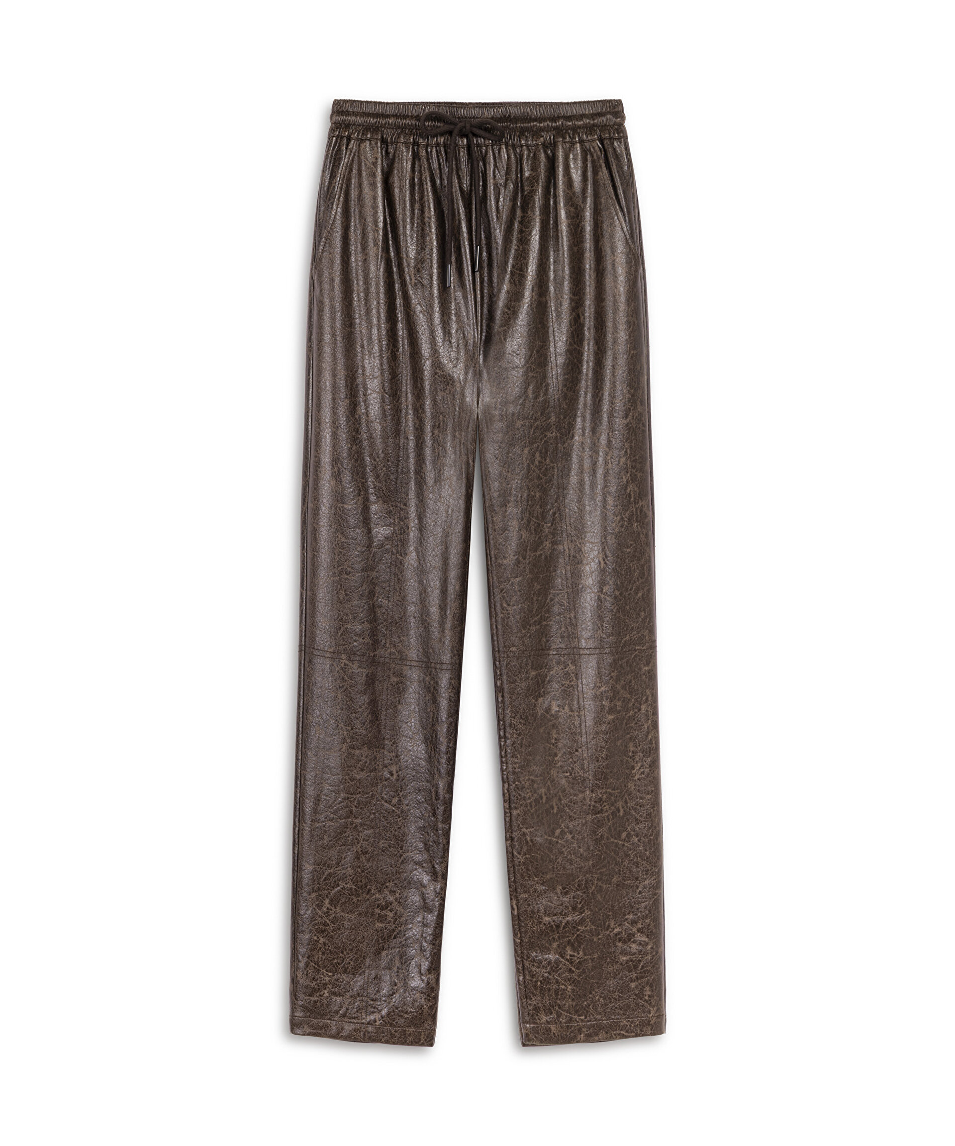 DERİ GÖRÜNÜMLÜ ELASTİK BEL PANTOLON