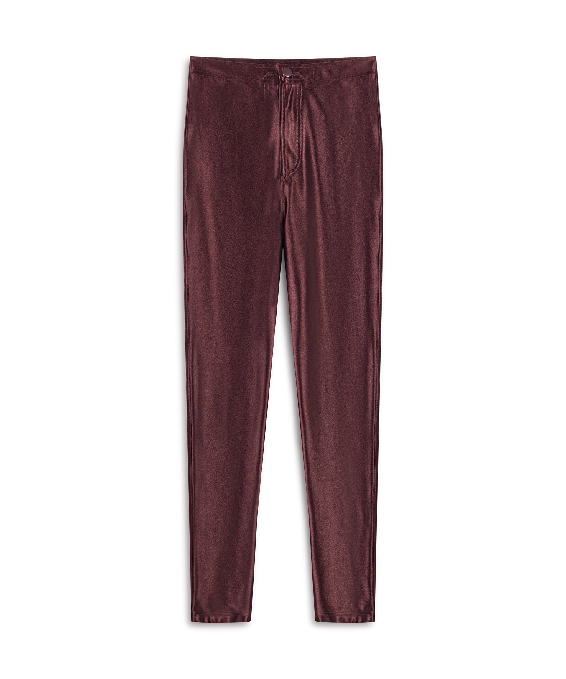 PARLAK DOKULU SKINNY FİT PANTOLON