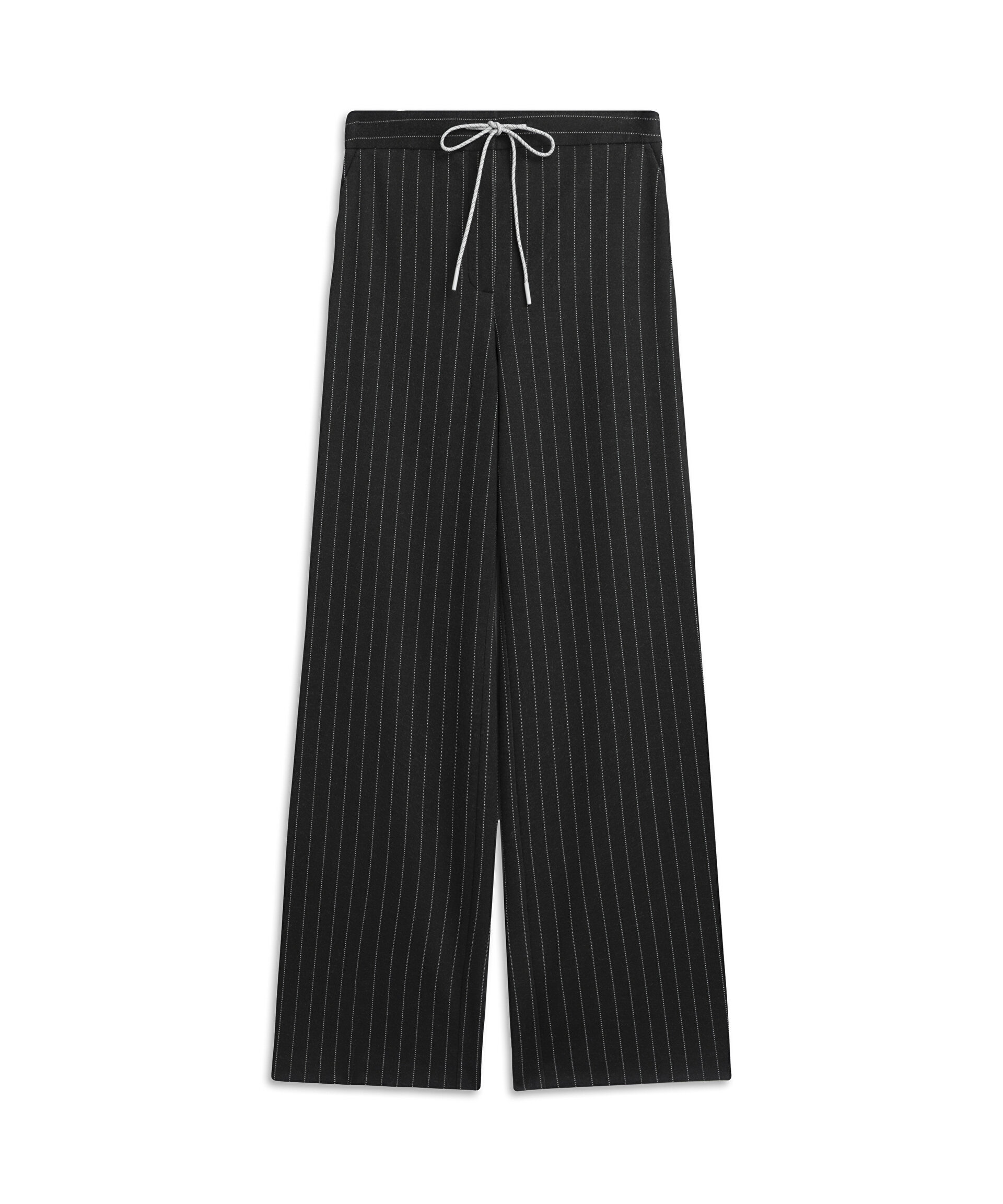 ÇİZGİ DESEN WIDE LEG FİT PANTOLON