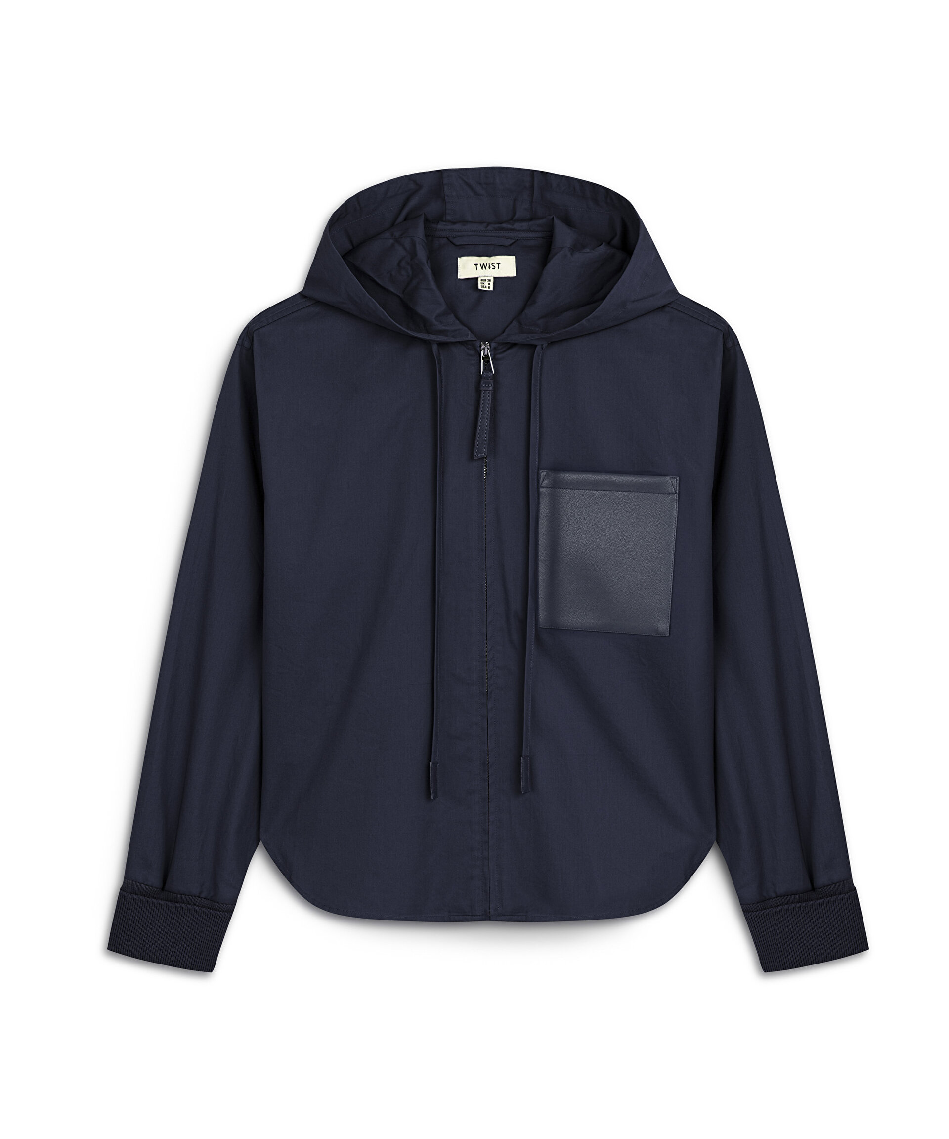 Lacivert KUMAŞ MIX KAPÜŞONLU CEKET TW6250005066015 | TWIST