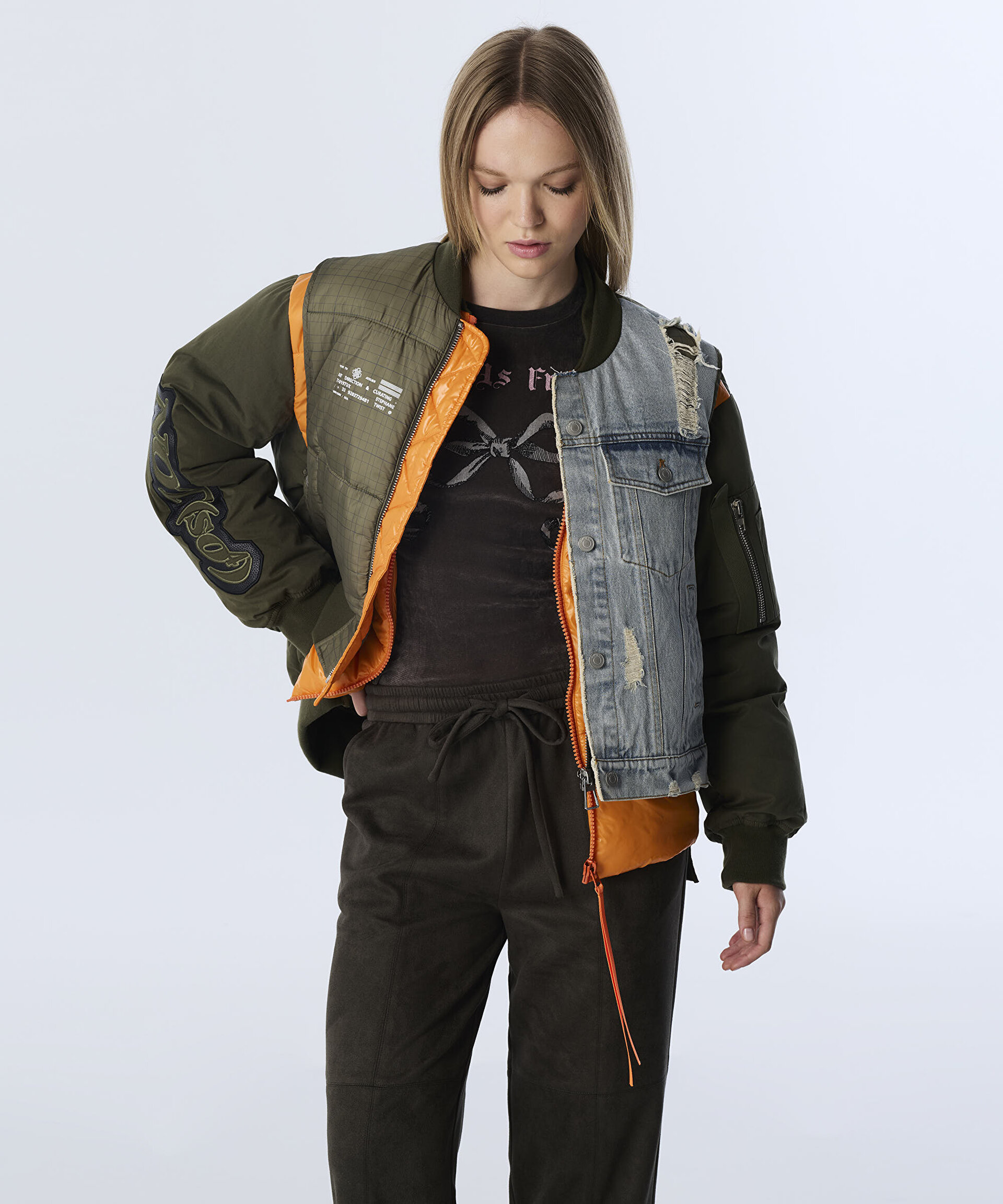 DENİM MIX COLORBLOCK MONT