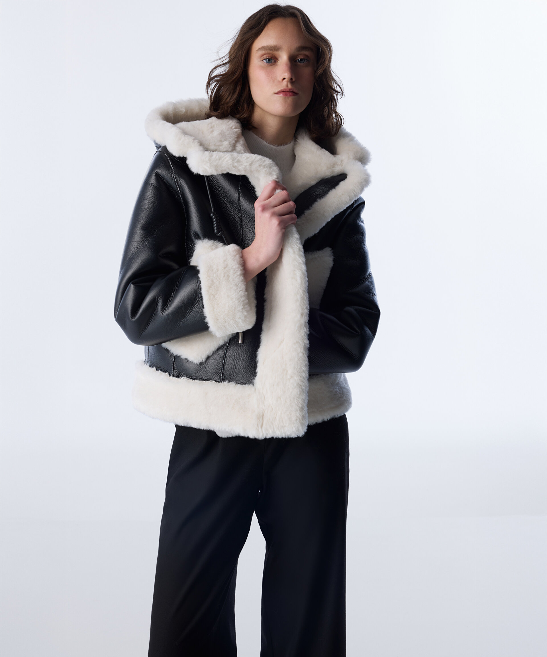 SUNİ KÜRK MIX COLORBLOCK MONT