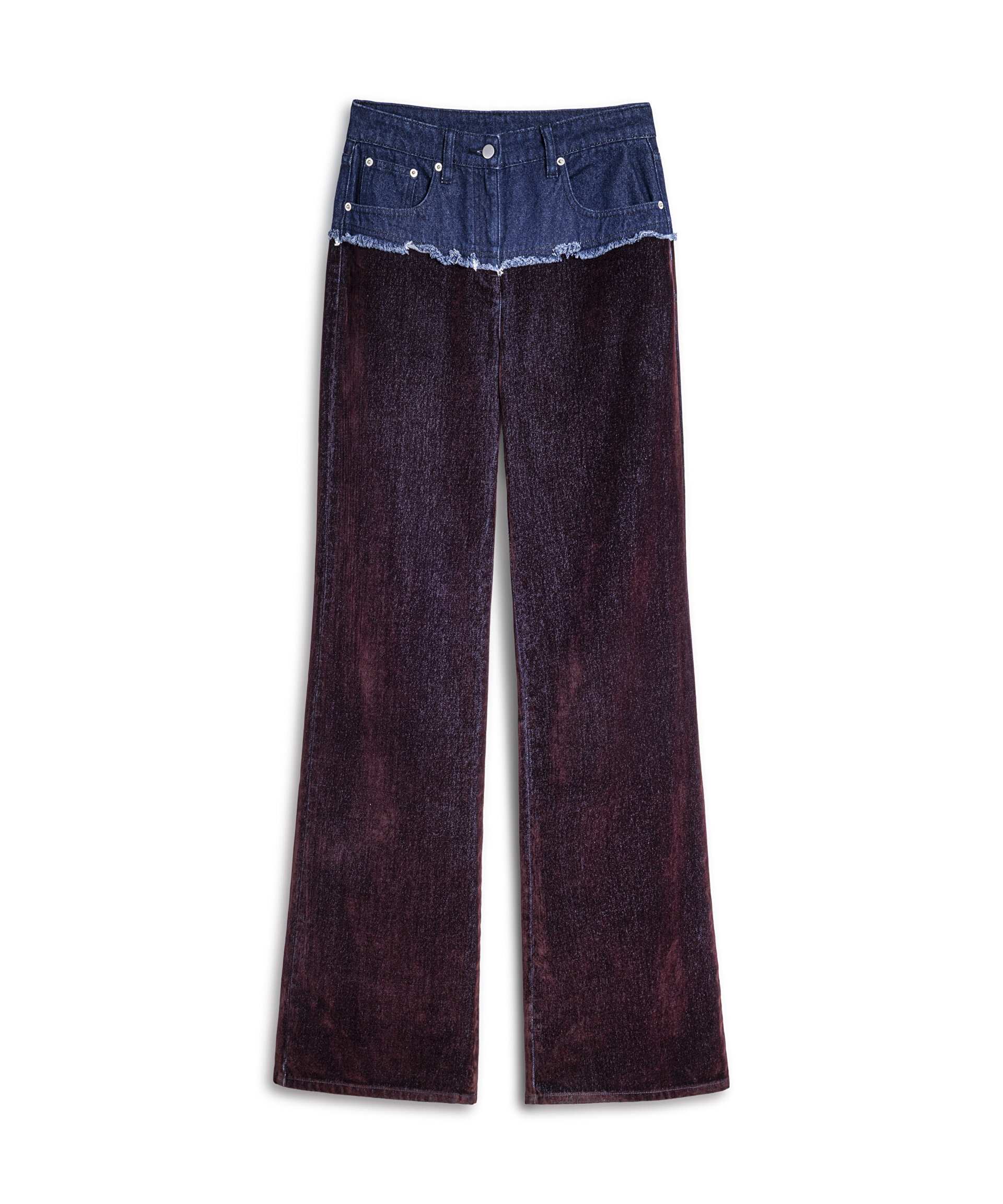 COLORBLOCK WIDE LEG JEAN PANTOLON