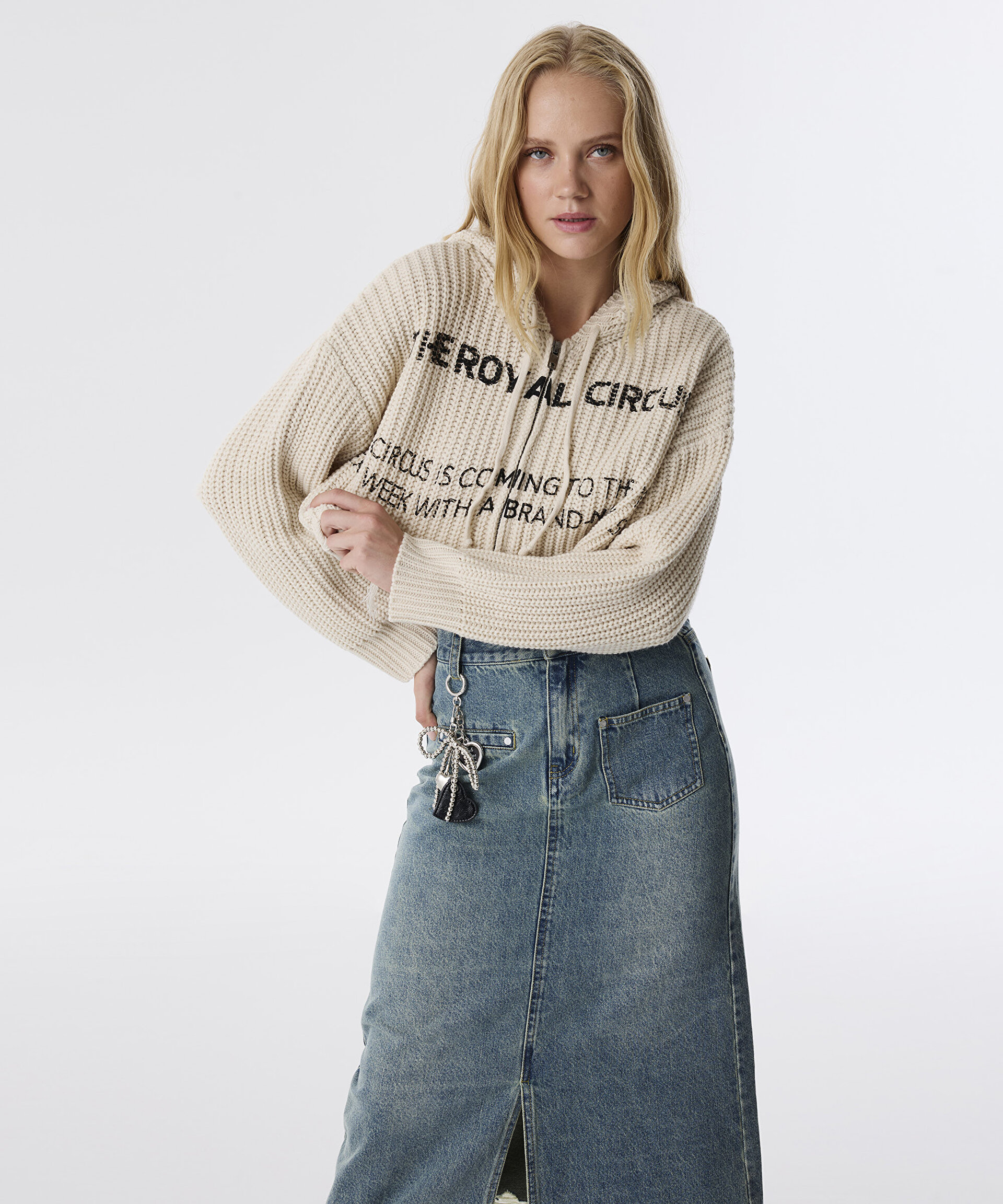 Ekru SLOGAN BASKILI CROP HIRKA TW6250050167018 | TWIST