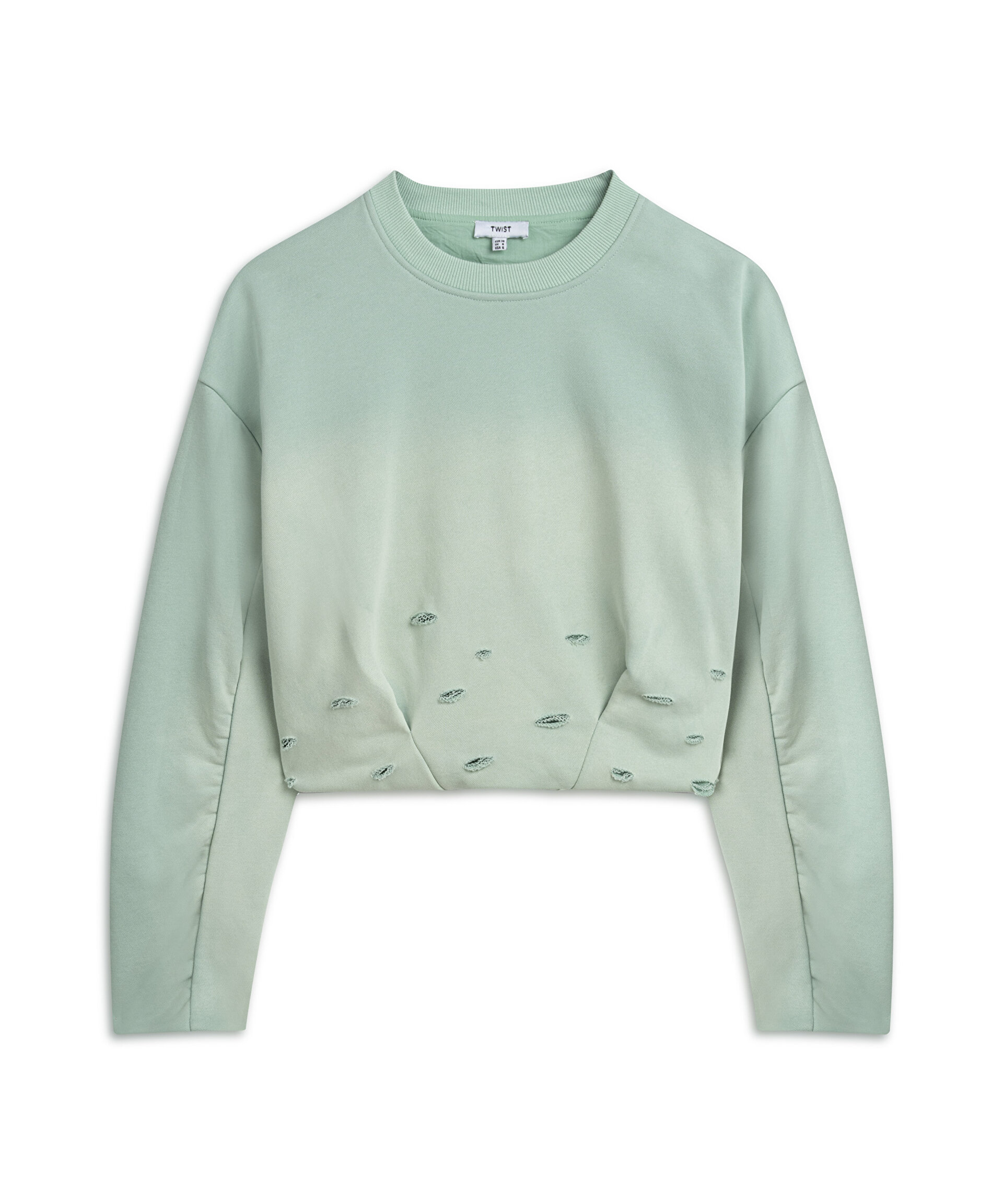 ESKİTME EFEKTLİ SWEATSHIRT