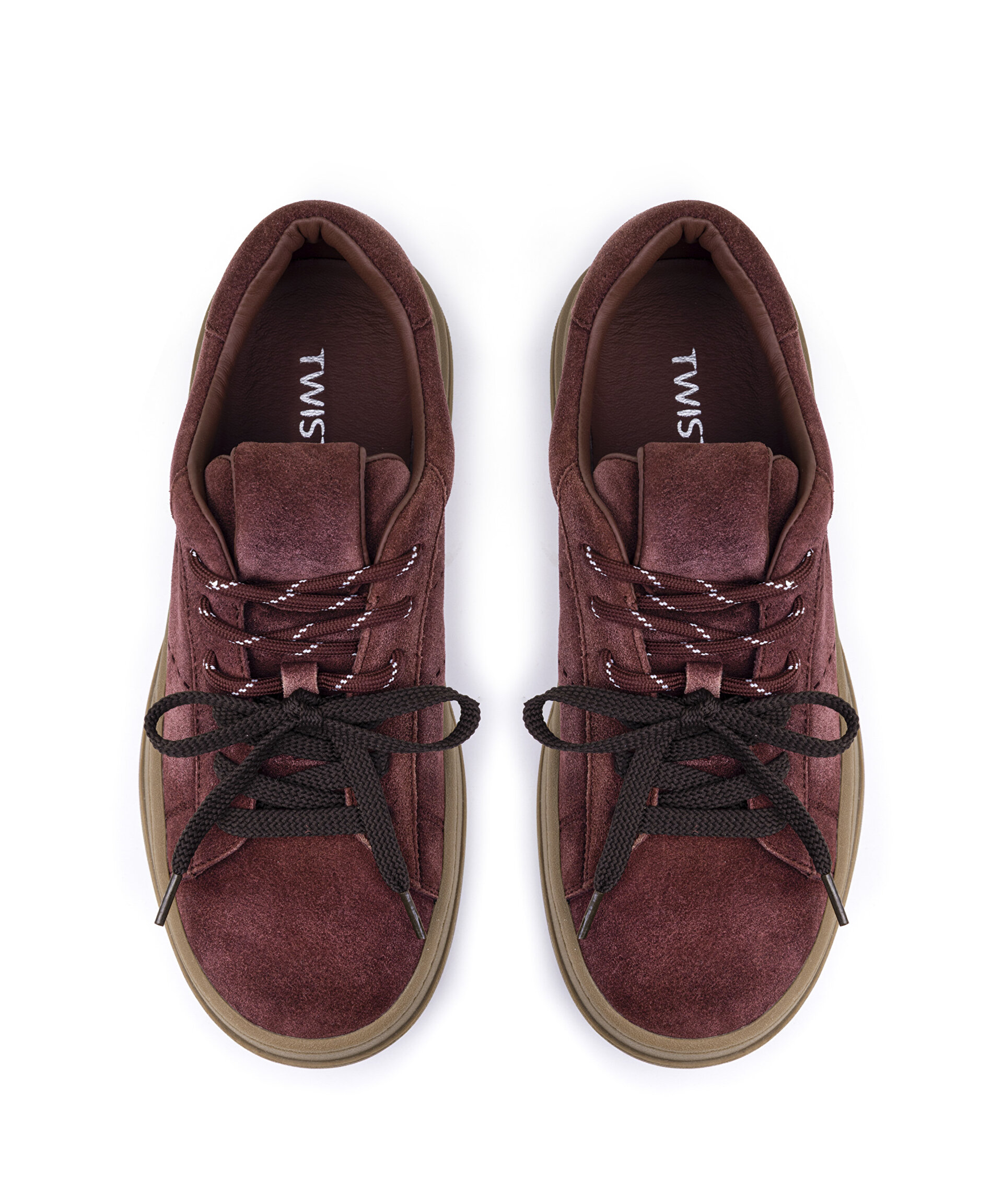 Bordo ÇİFT BAĞCIKLI DERİ SNEAKER TW6250062006035 | TWIST