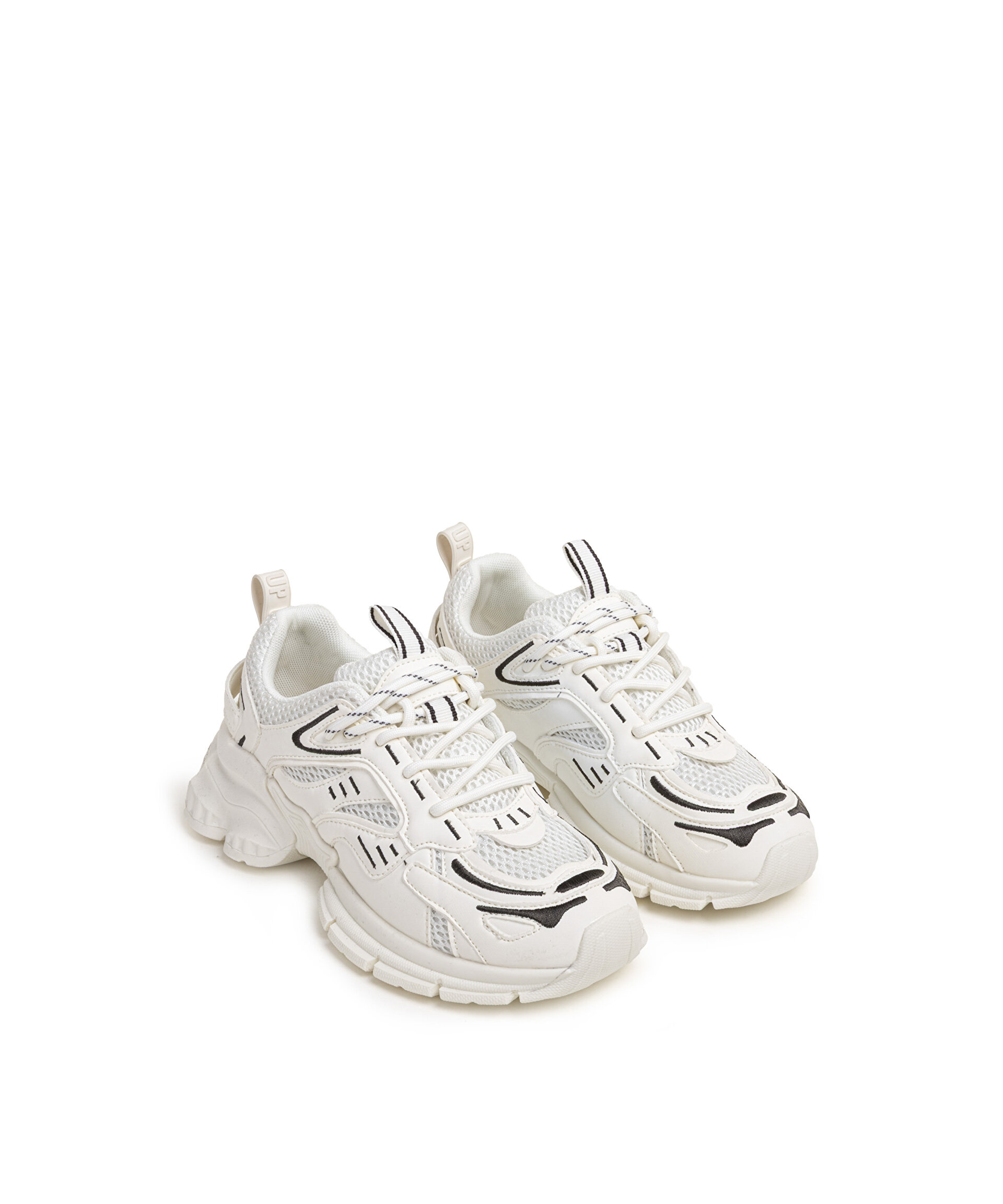 Beyaz KONTRAST DOKULU ÇİFT BAĞCIKLI SNEAKER TW6250062017002 | TWIST