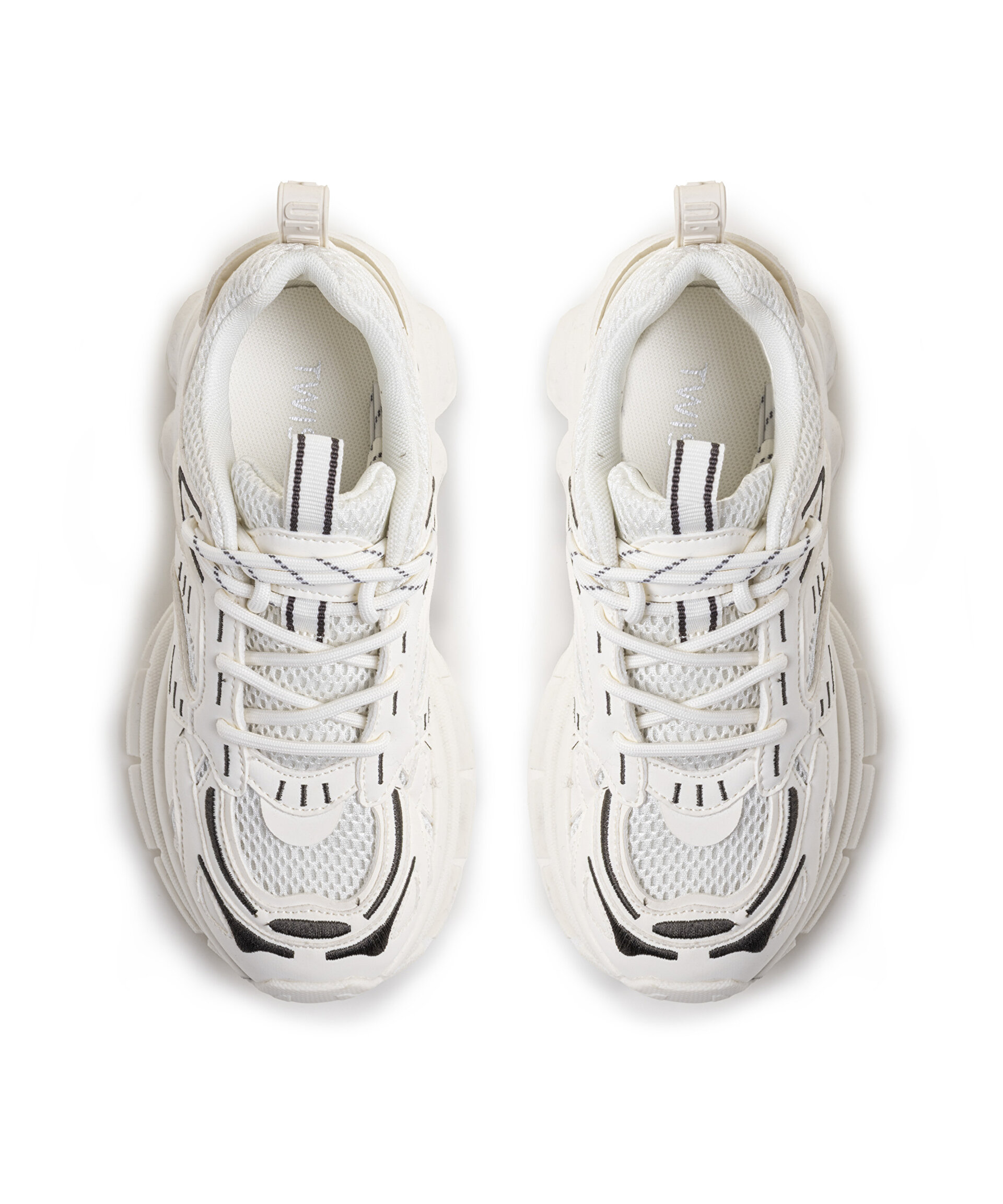 Beyaz KONTRAST DOKULU ÇİFT BAĞCIKLI SNEAKER TW6250062017002 | TWIST
