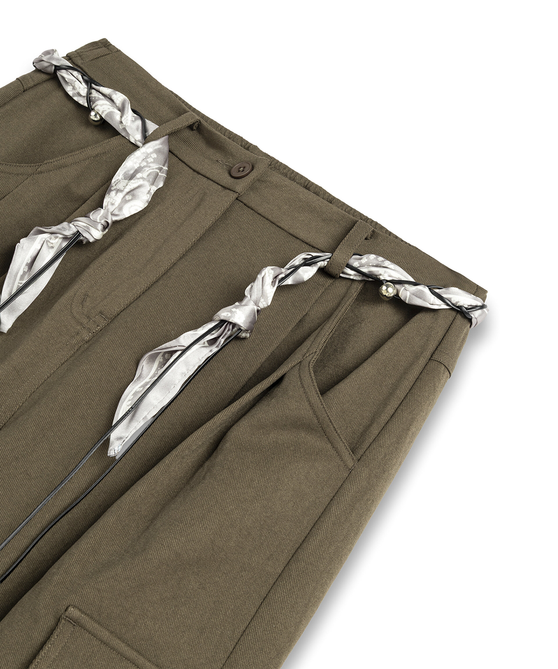 KUŞAKLI BARREL FİT PANTOLON