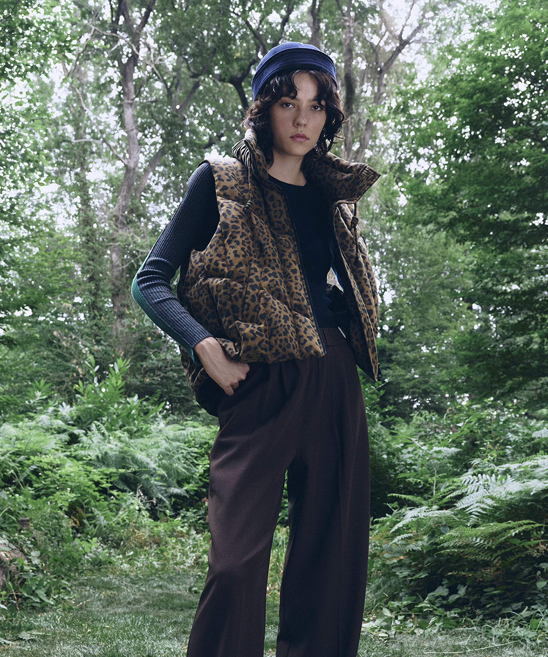 LEOPAR DESEN PUFFER YELEK