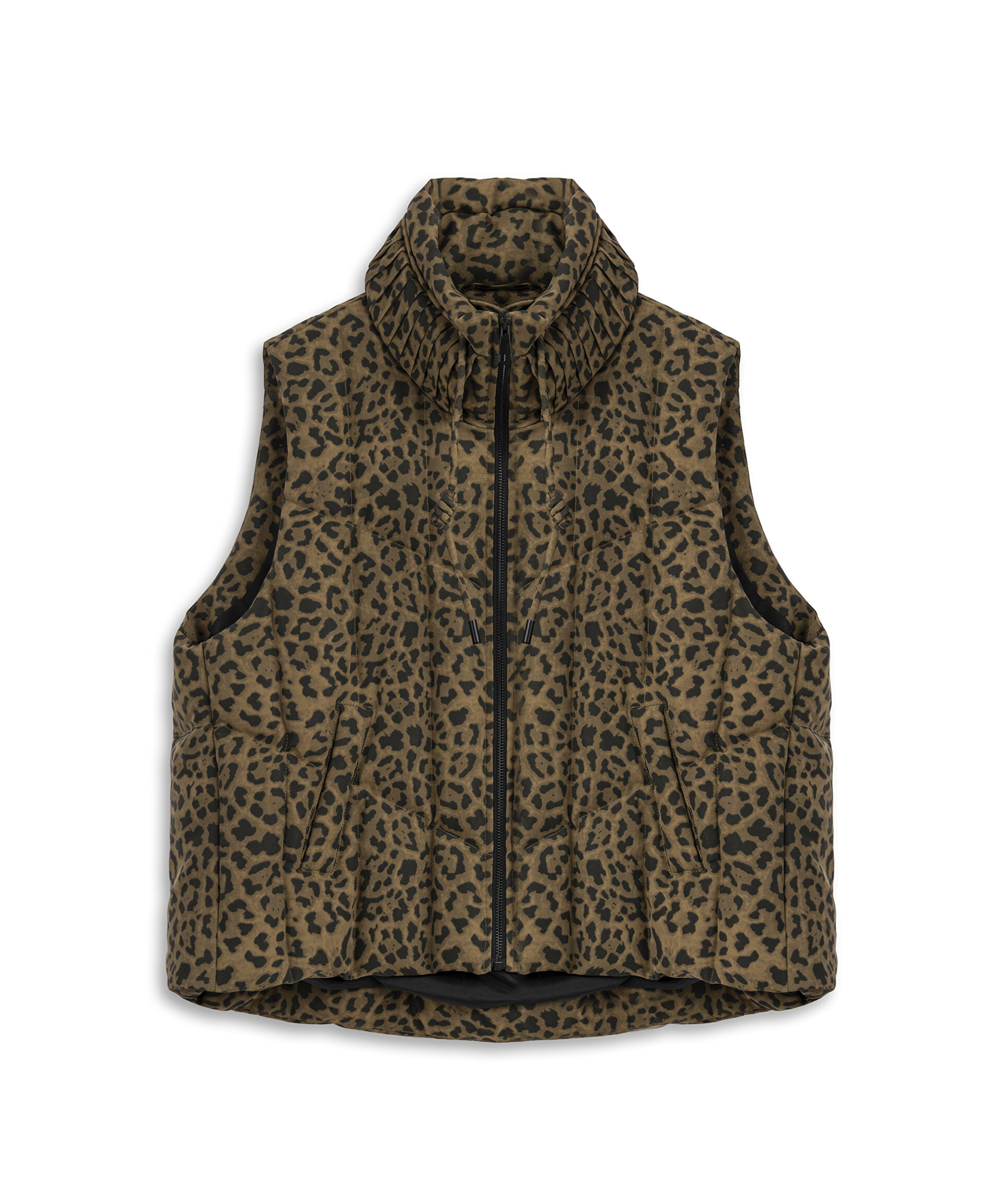 LEOPAR DESEN PUFFER YELEK