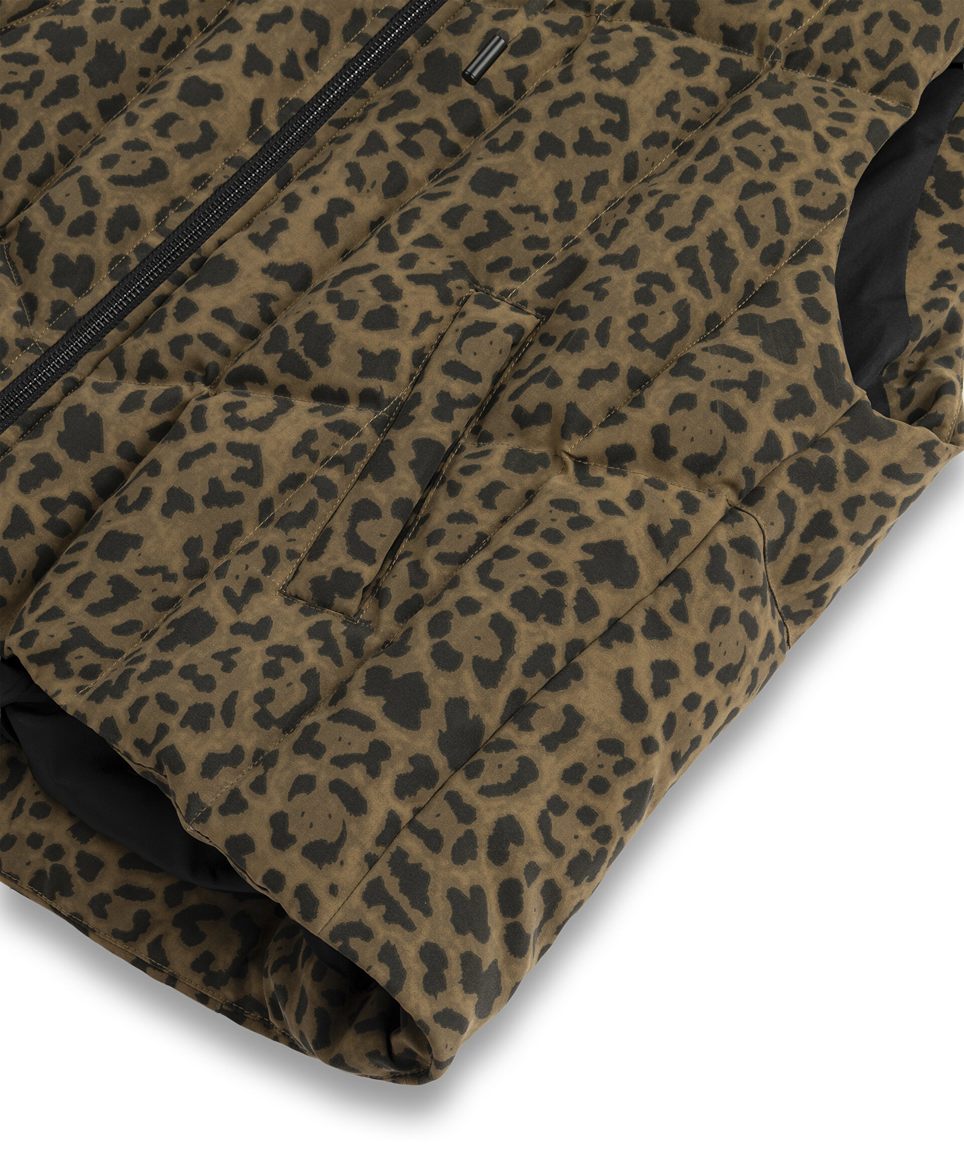 LEOPAR DESEN PUFFER YELEK