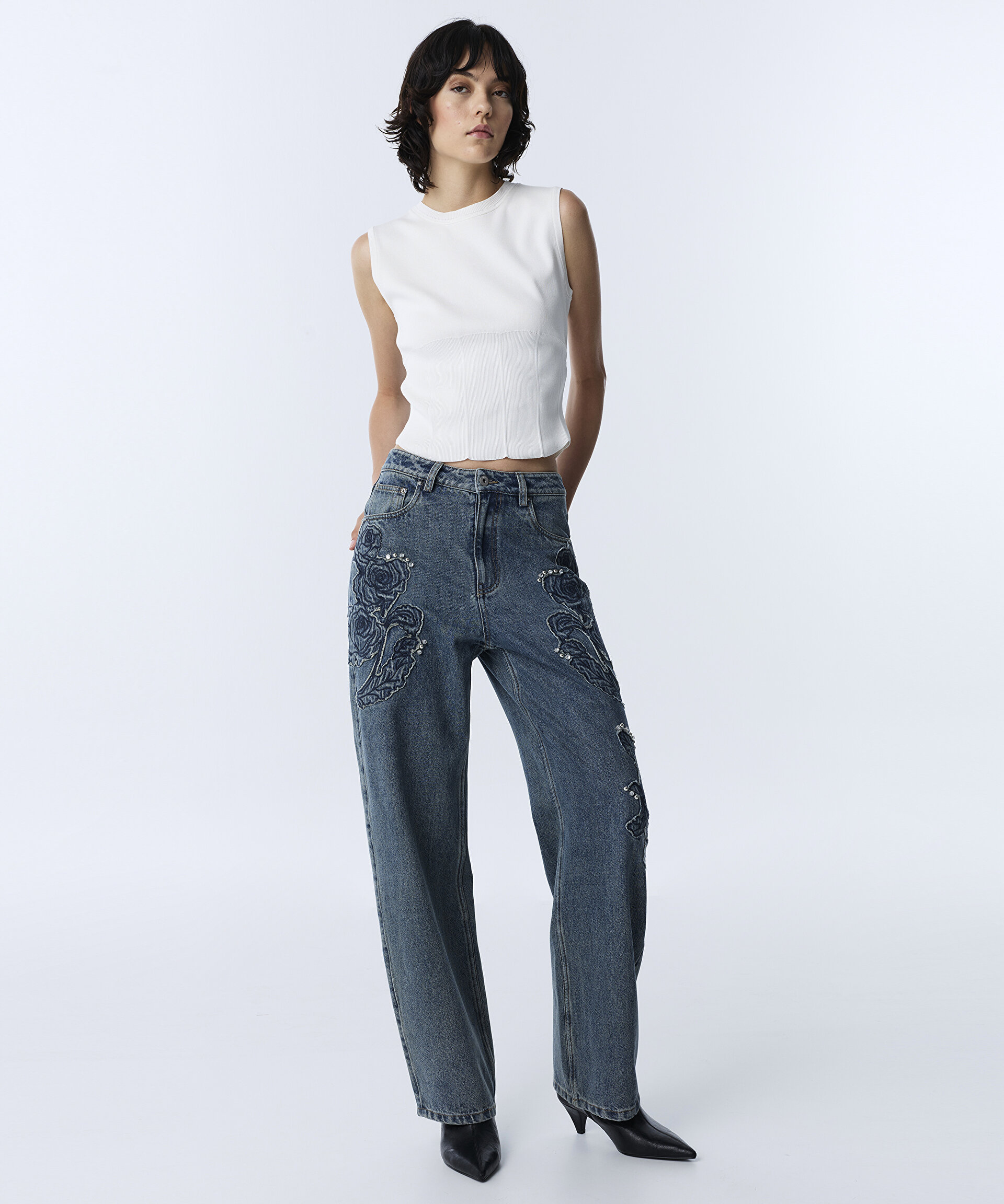 FLORAL PATCH Lİ JEAN PANTOLON