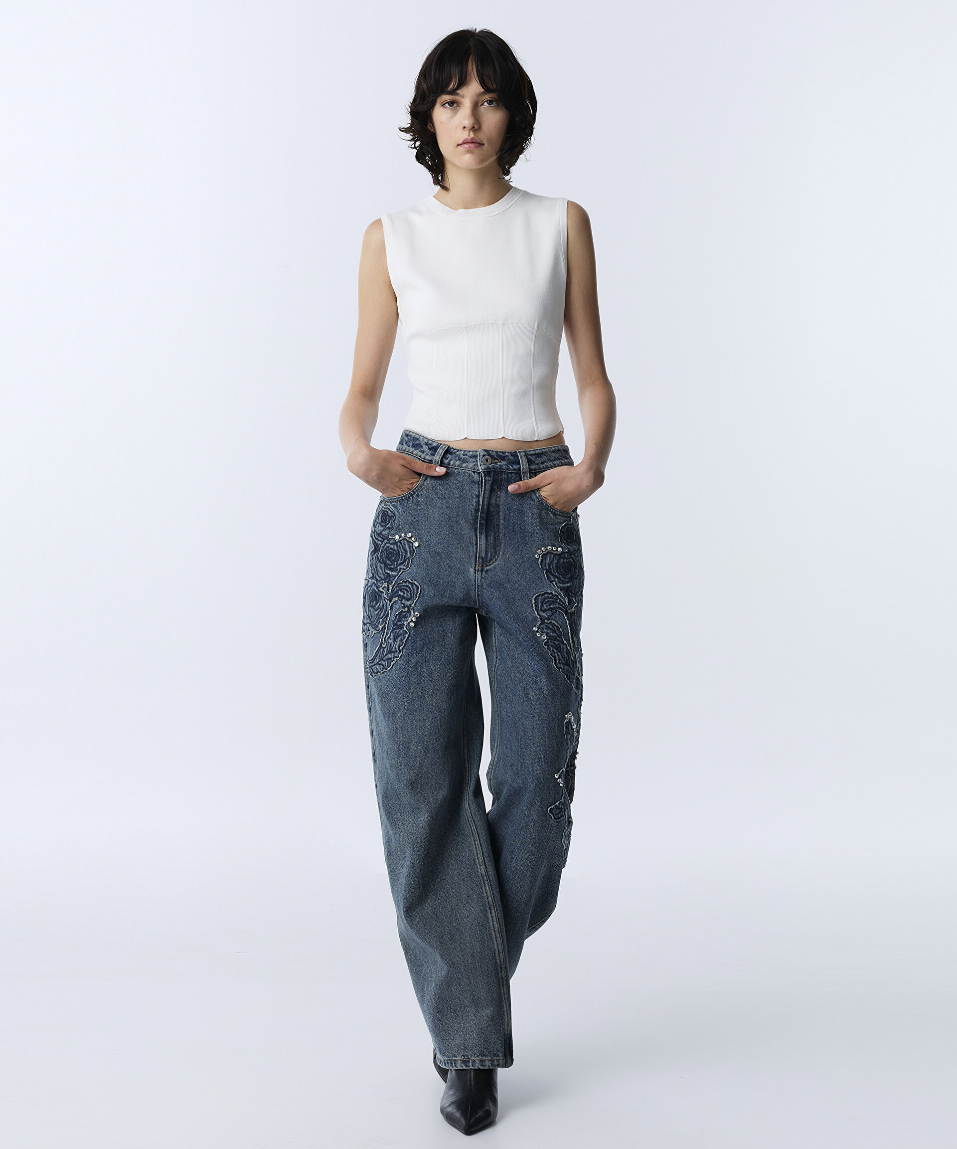 FLORAL PATCH Lİ JEAN PANTOLON