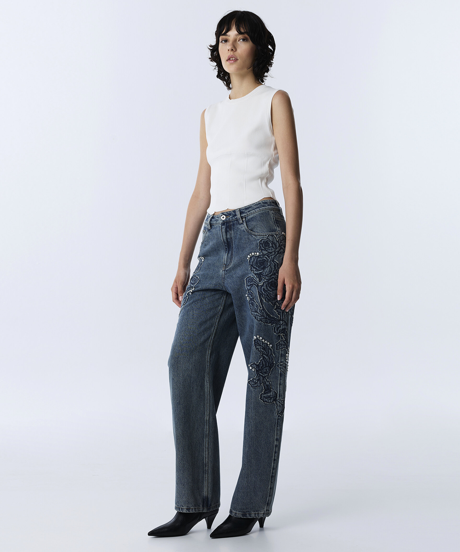 FLORAL PATCH Lİ JEAN PANTOLON