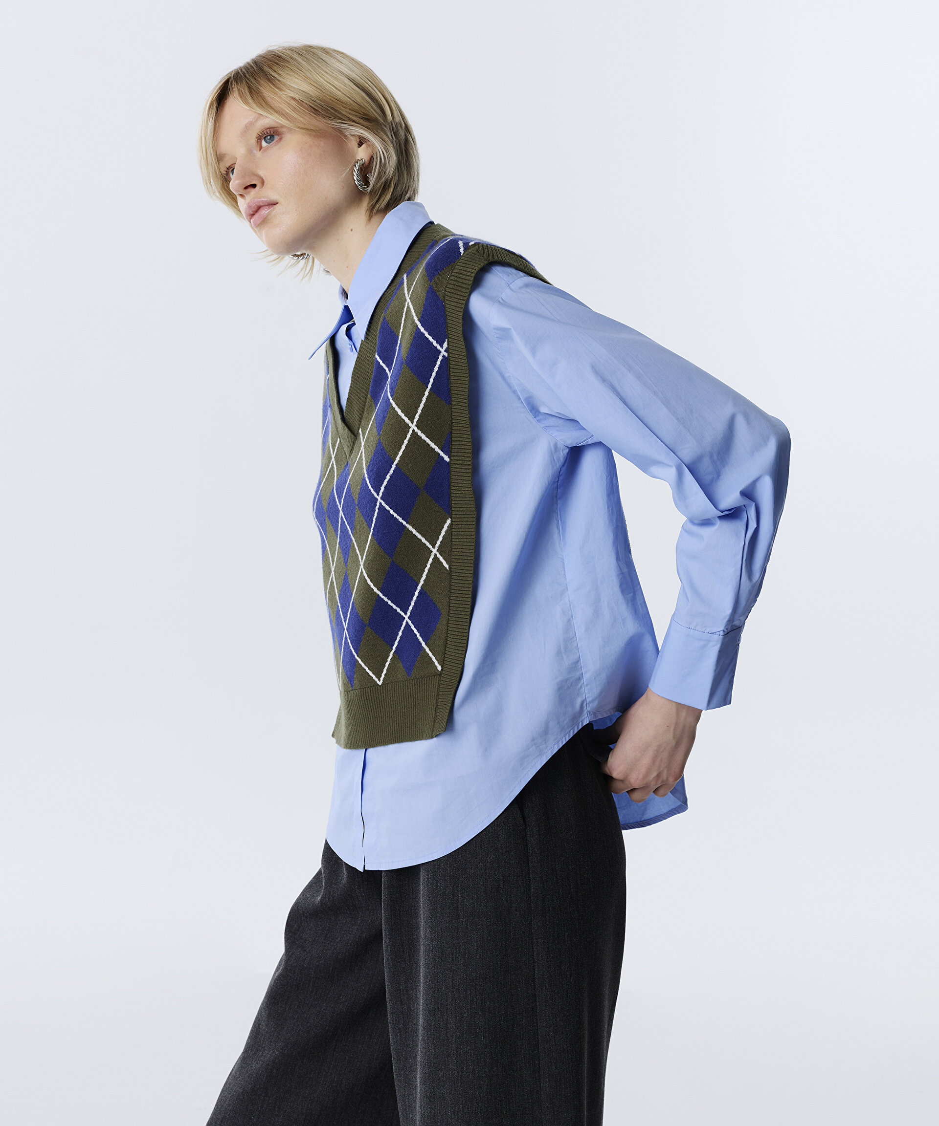 ÇİFT PARÇA GÖRÜNÜM OVERSIZE GÖMLEK