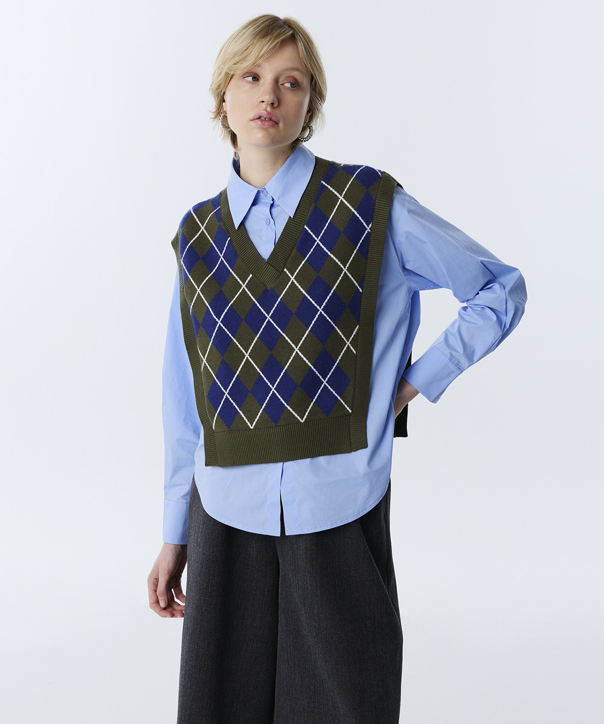 ÇİFT PARÇA GÖRÜNÜM OVERSIZE GÖMLEK