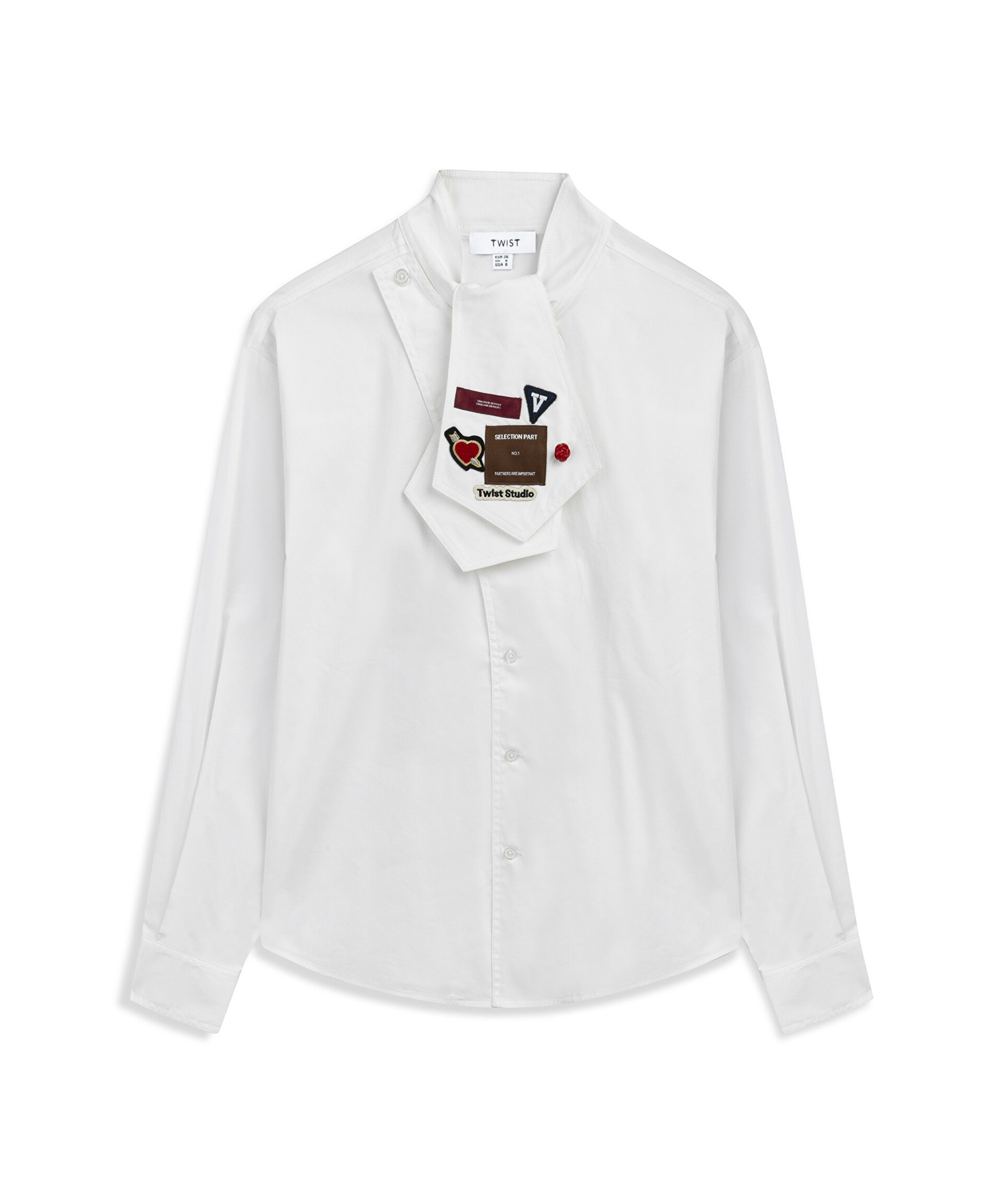 YAKASI BAĞLAMALI PATCH Lİ GÖMLEK