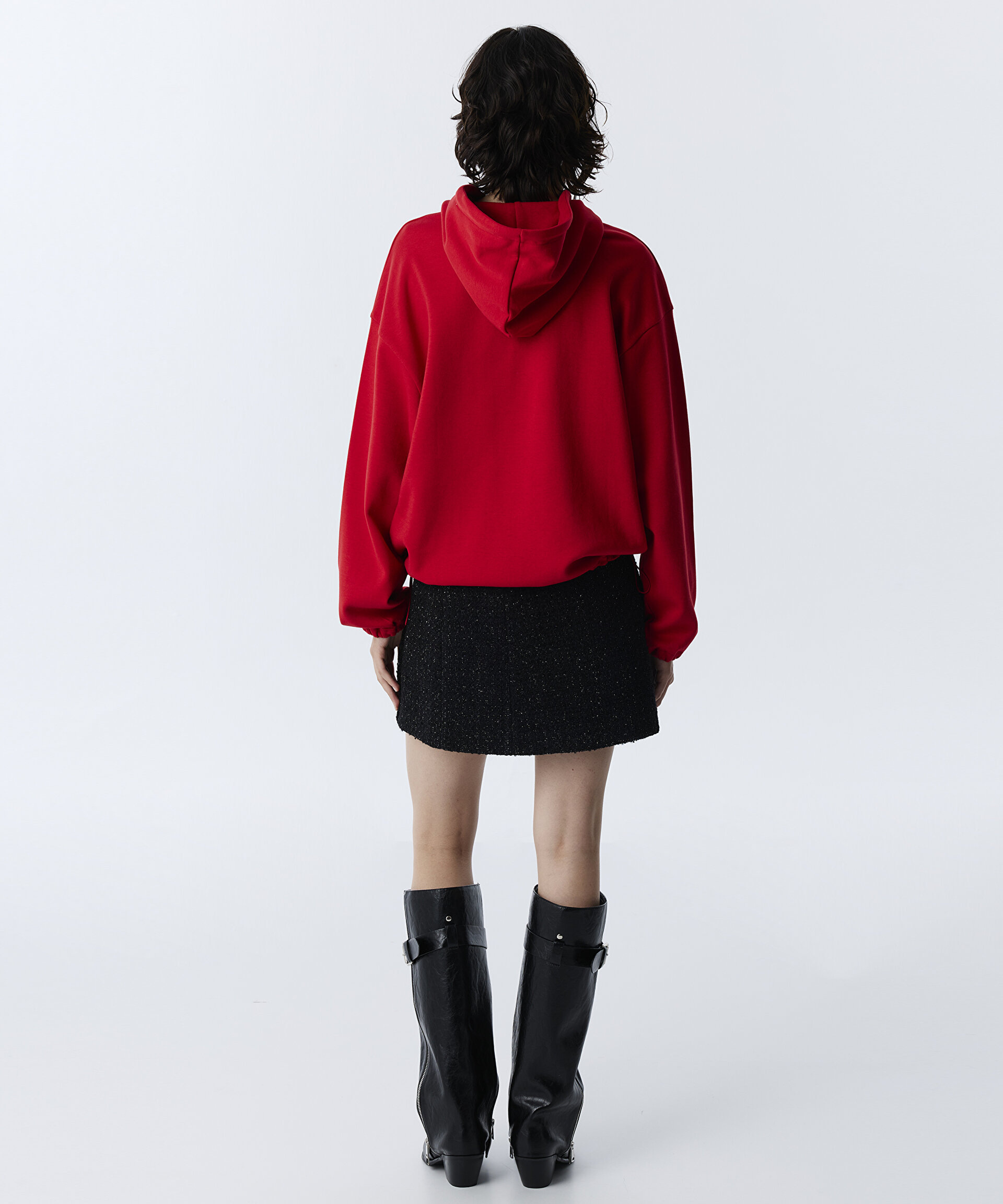 SUNİ İNCİ SLOGANLI SWEATSHIRT