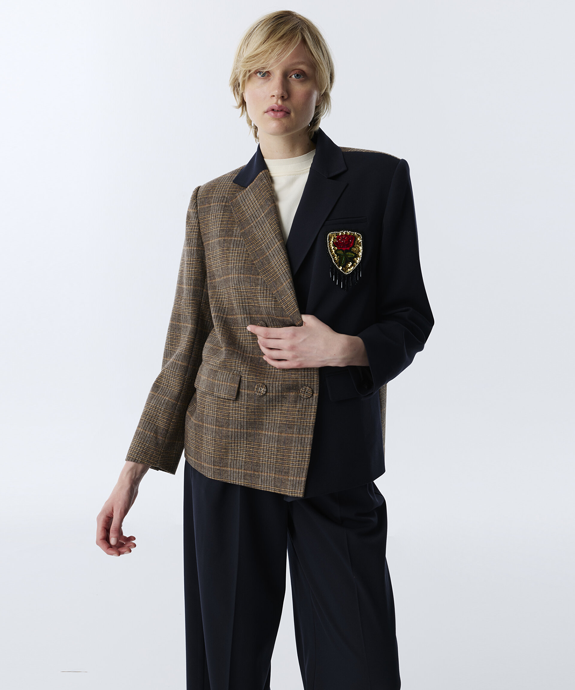 EKOSE DESEN MIX PATCH Lİ BLAZER