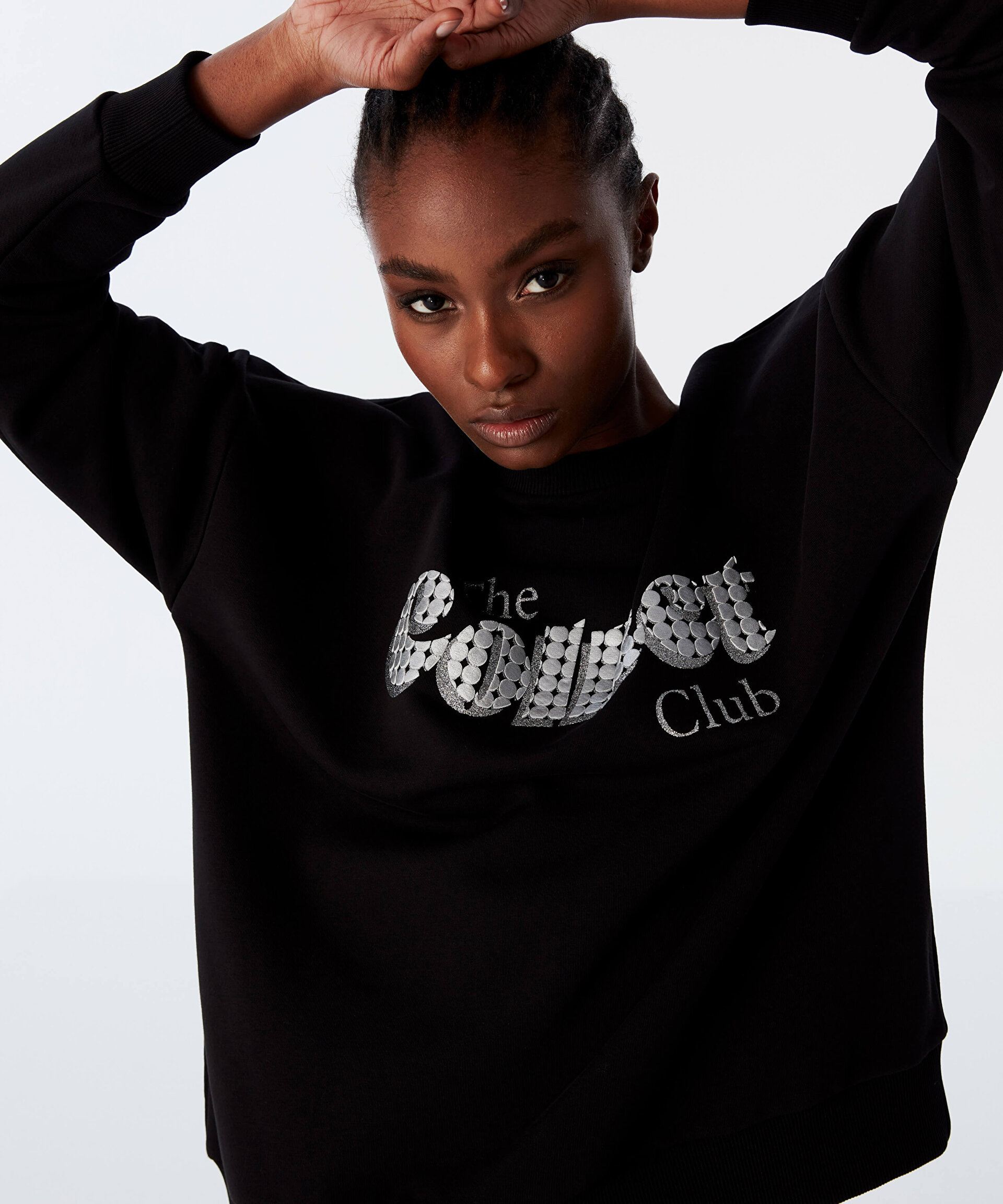 Siyah SLOGAN BASKILI SWEATSHIRT TS1240091027001 | TWIST