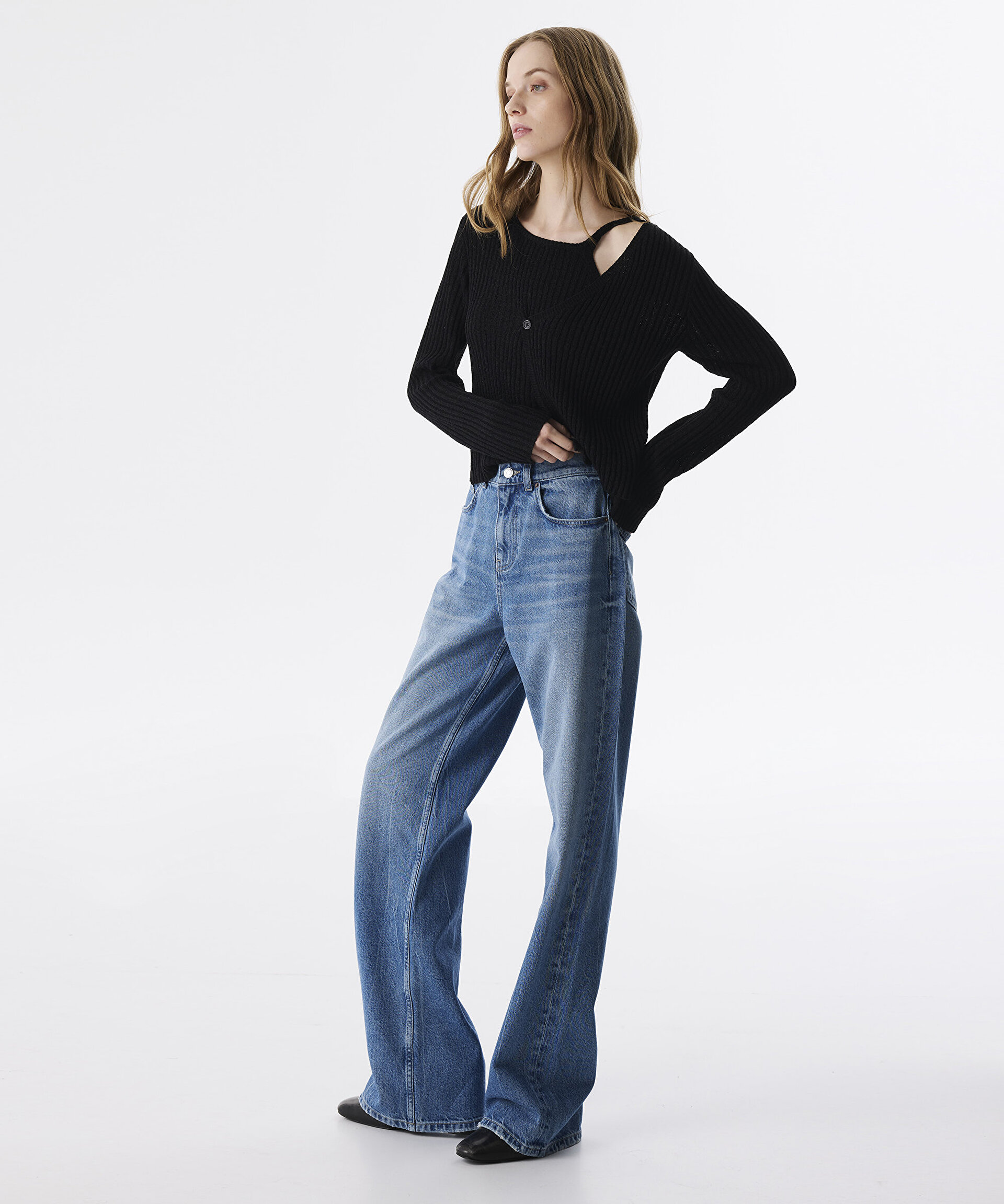 WIDE LEG FİT JEAN PANTOLON