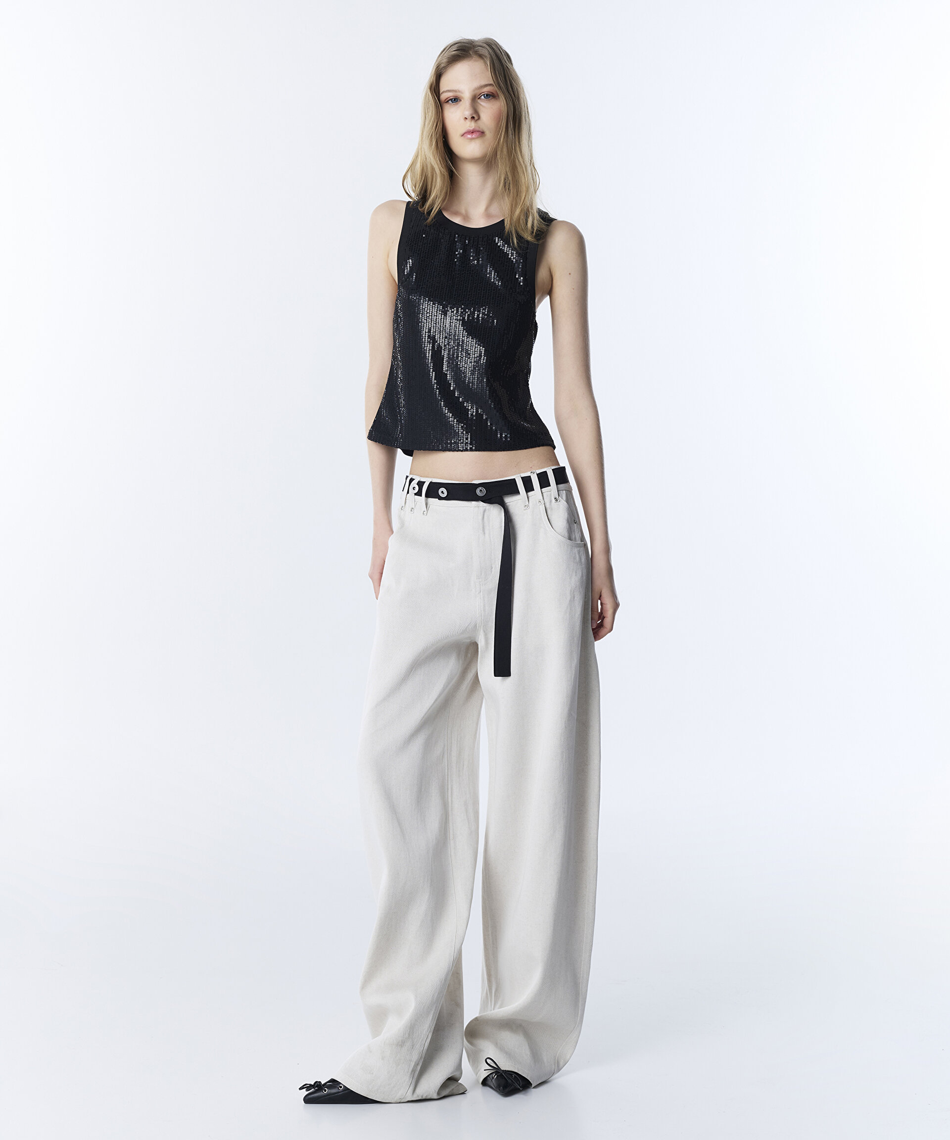 Natürel KONTRAST KUŞAKLI BAGGY PANTOLON TS1260003126AD4 | TWIST