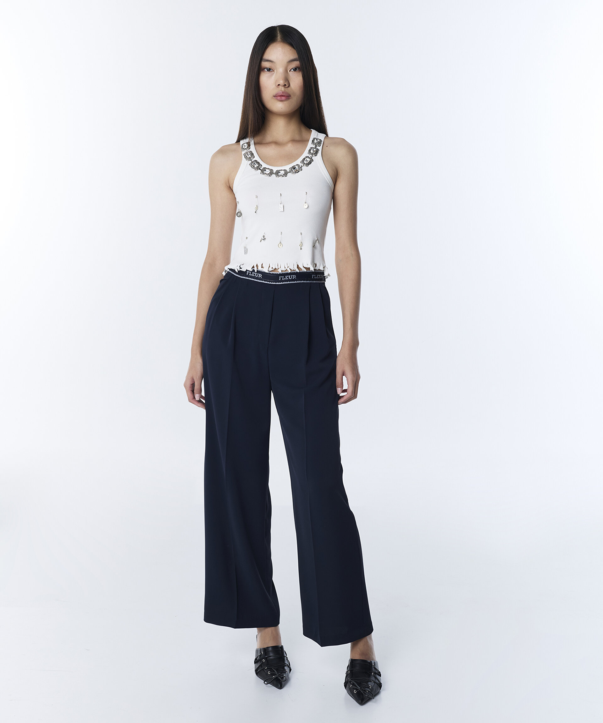 SLOGANLI WIDE LEG PANTOLON