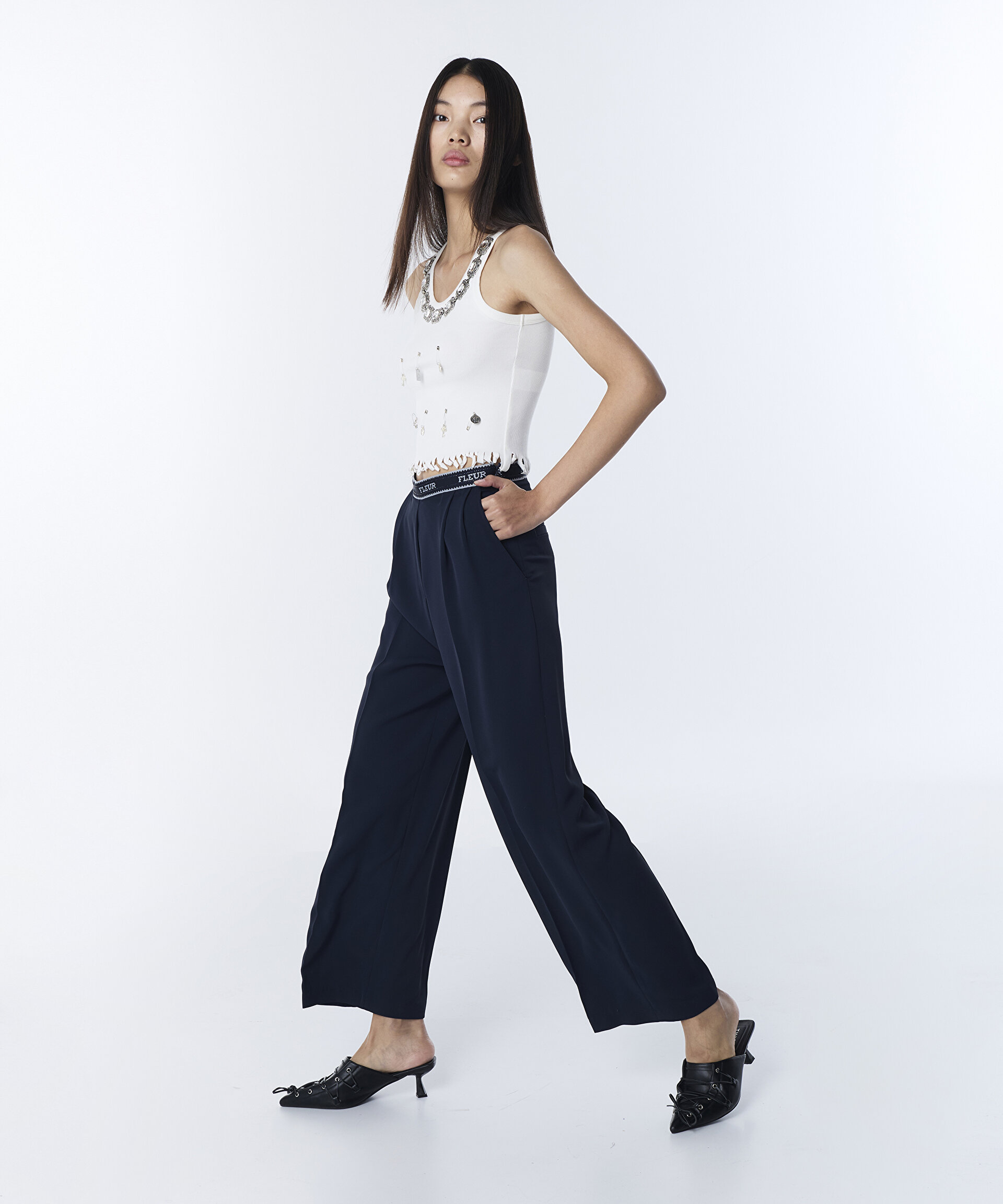 SLOGANLI WIDE LEG PANTOLON