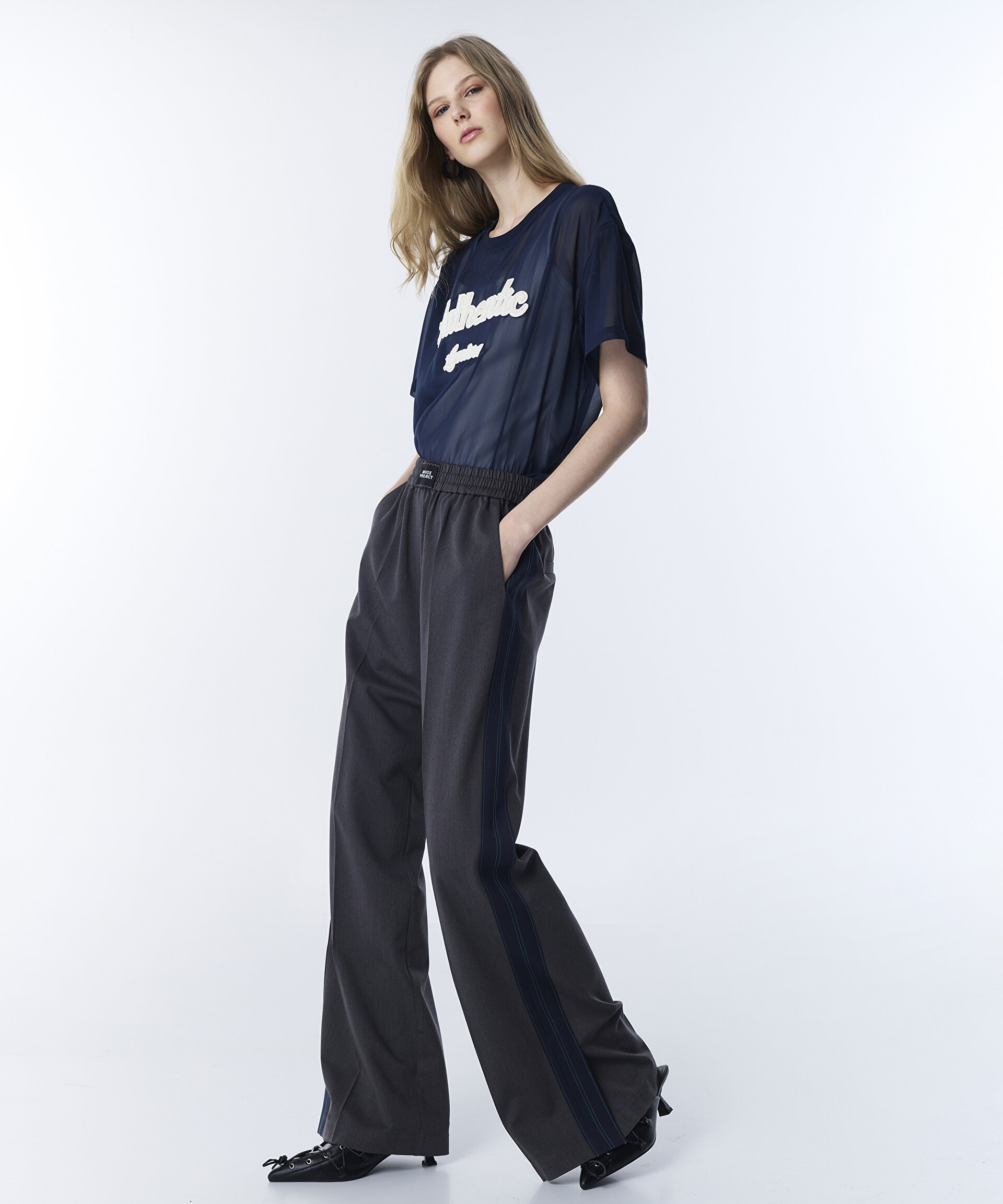 Gri ELASTİK BEL COLORBLOCK PANTOLON TS1260003141126 | TWIST
