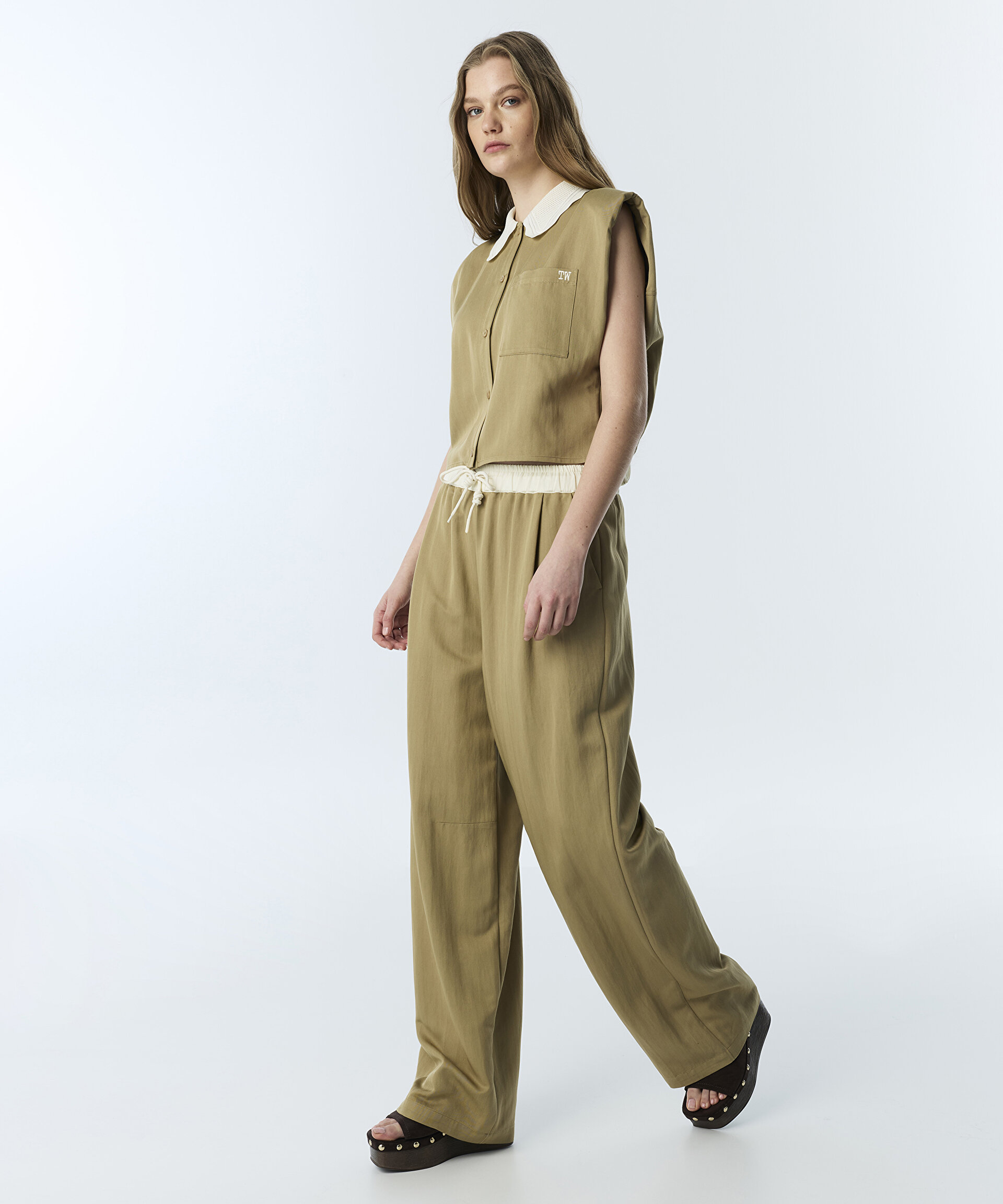 KONTRAST ELASTİK BEL PANTOLON