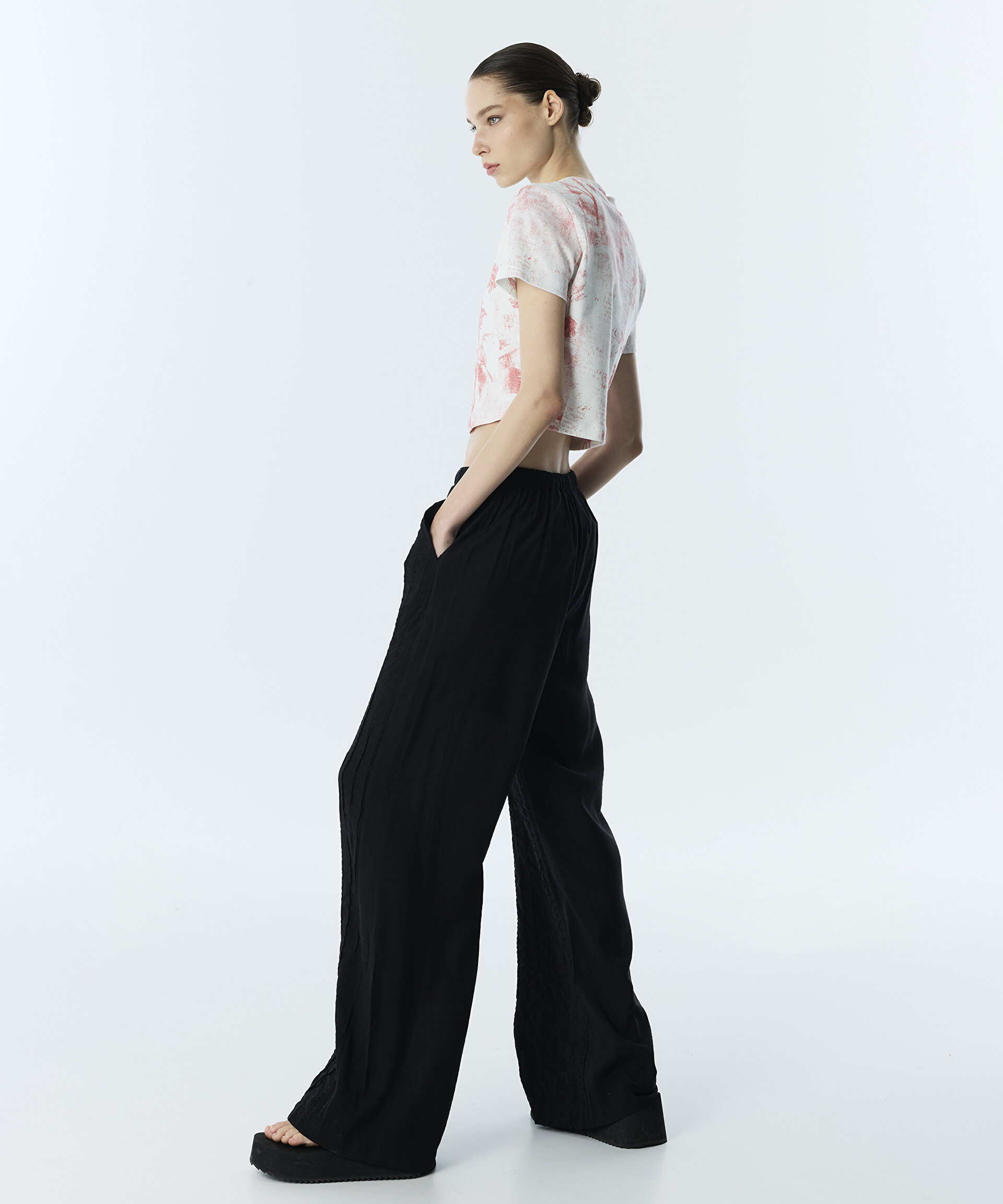 DOKULU WIDE LEG PANTOLON