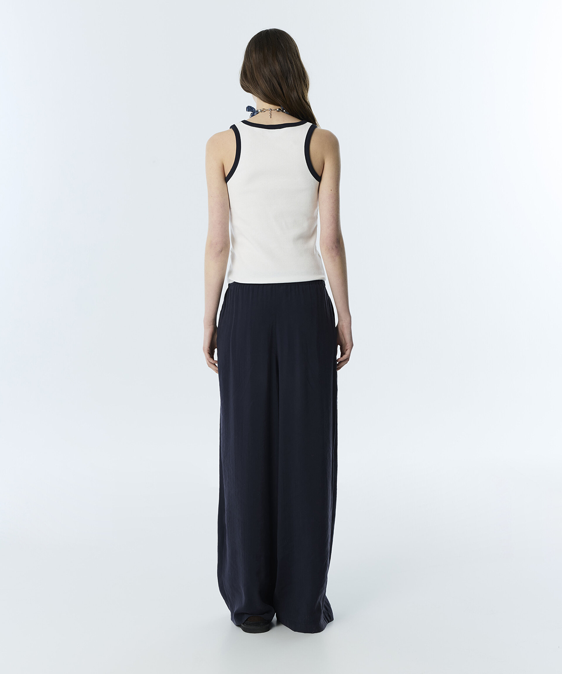 PİLELİ WIDE LEG PANTOLON