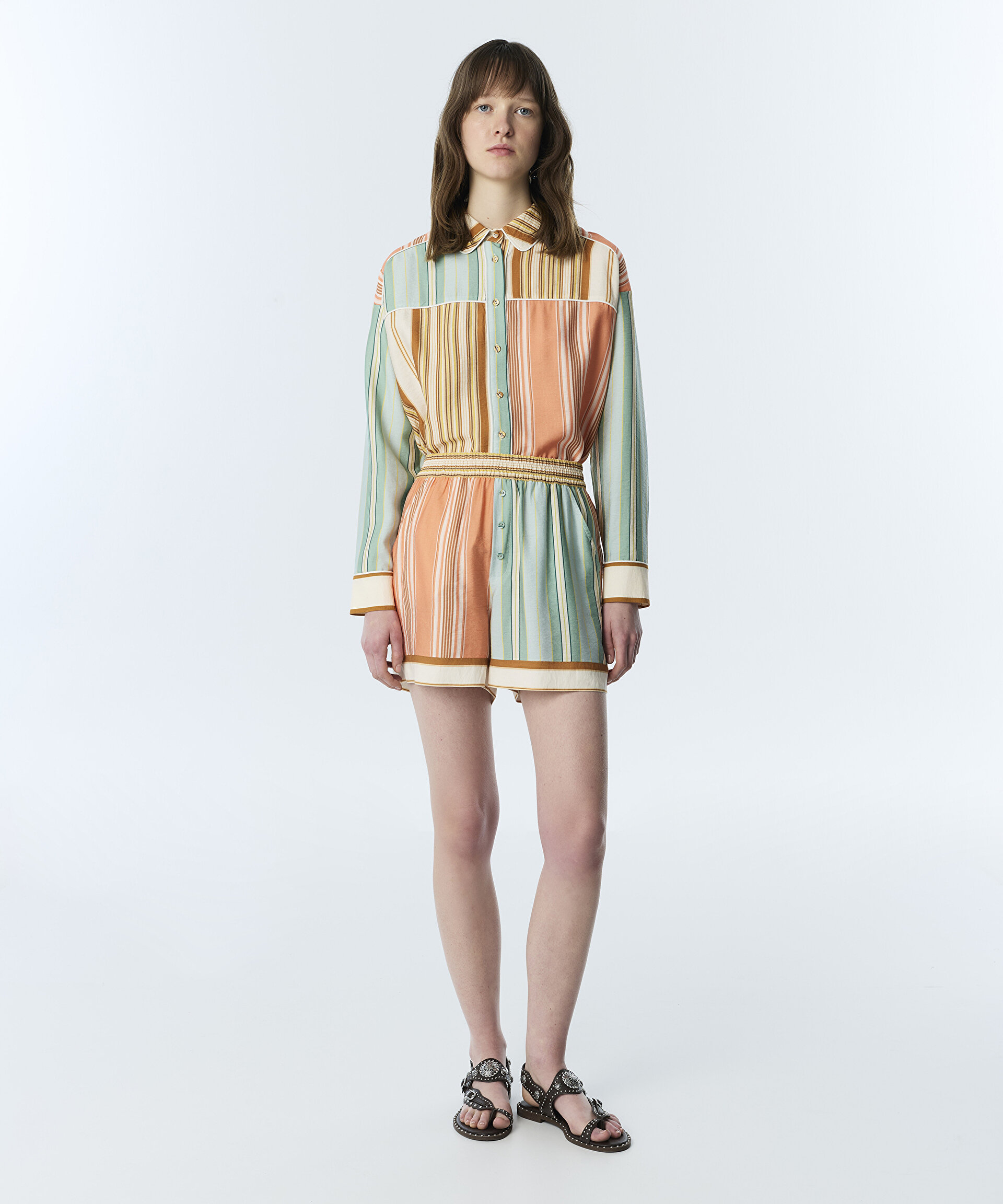 ÇİZGİLİ COLORBLOCK ŞORT