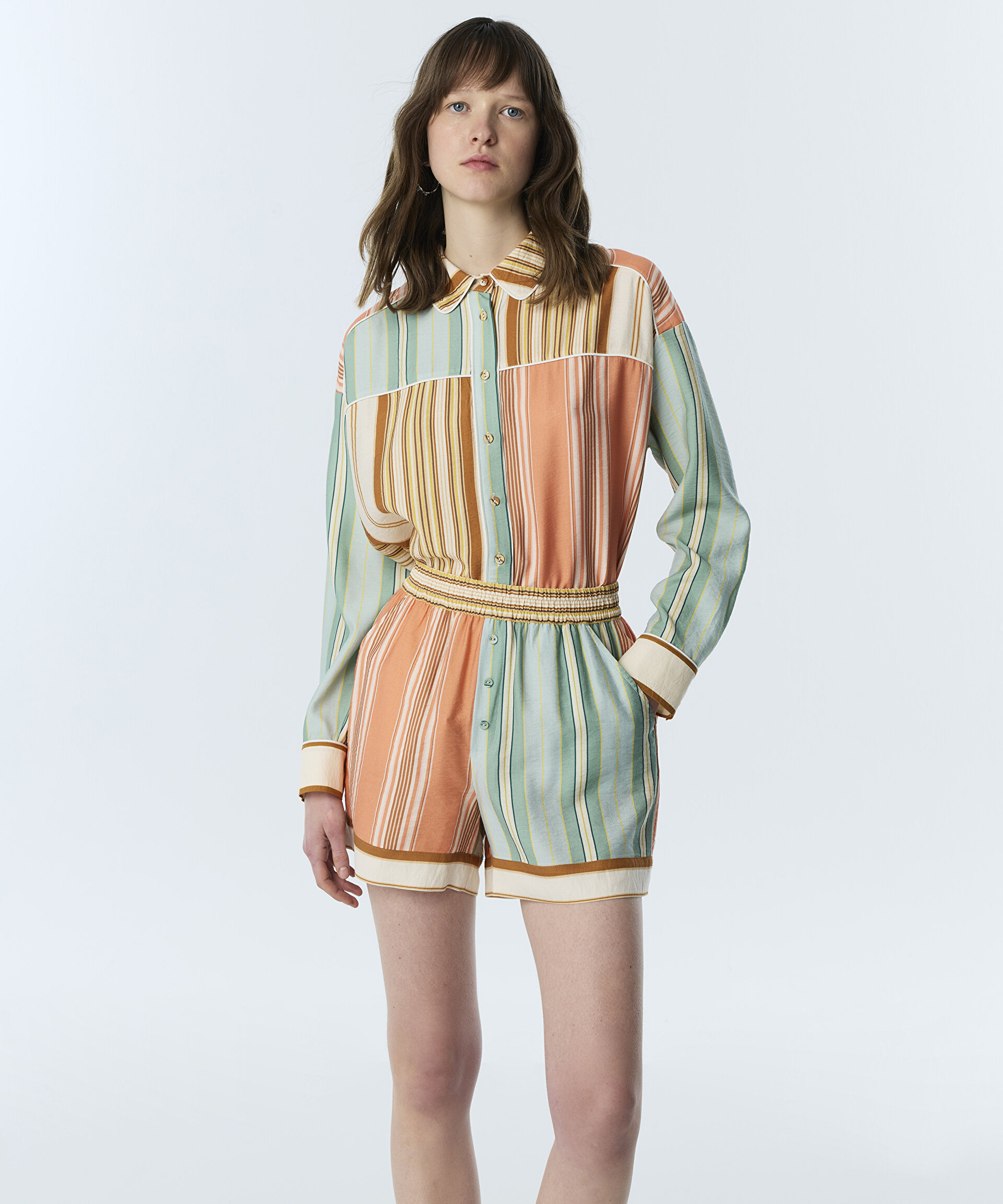 ÇİZGİLİ COLORBLOCK ŞORT
