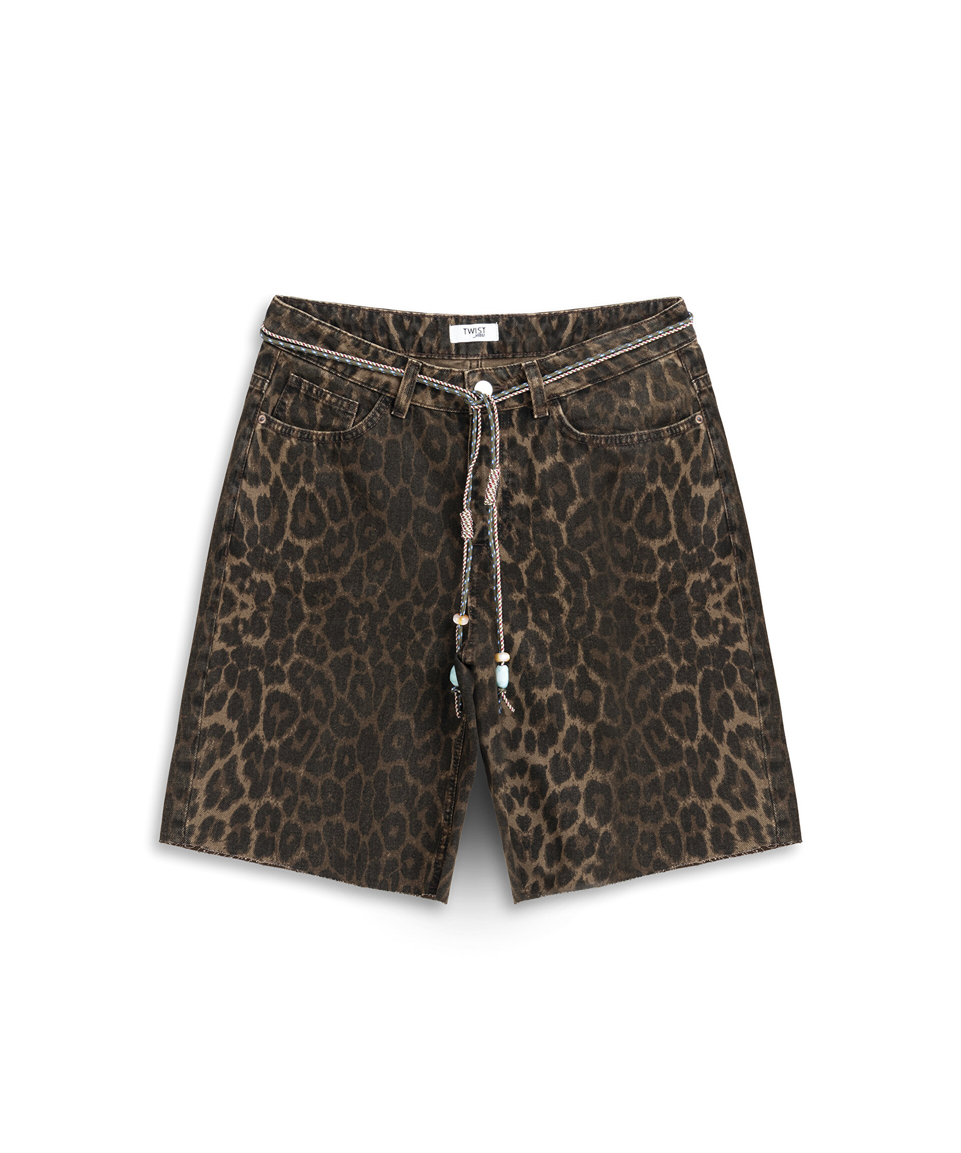 LEOPAR DESEN BERMUDA ŞORT