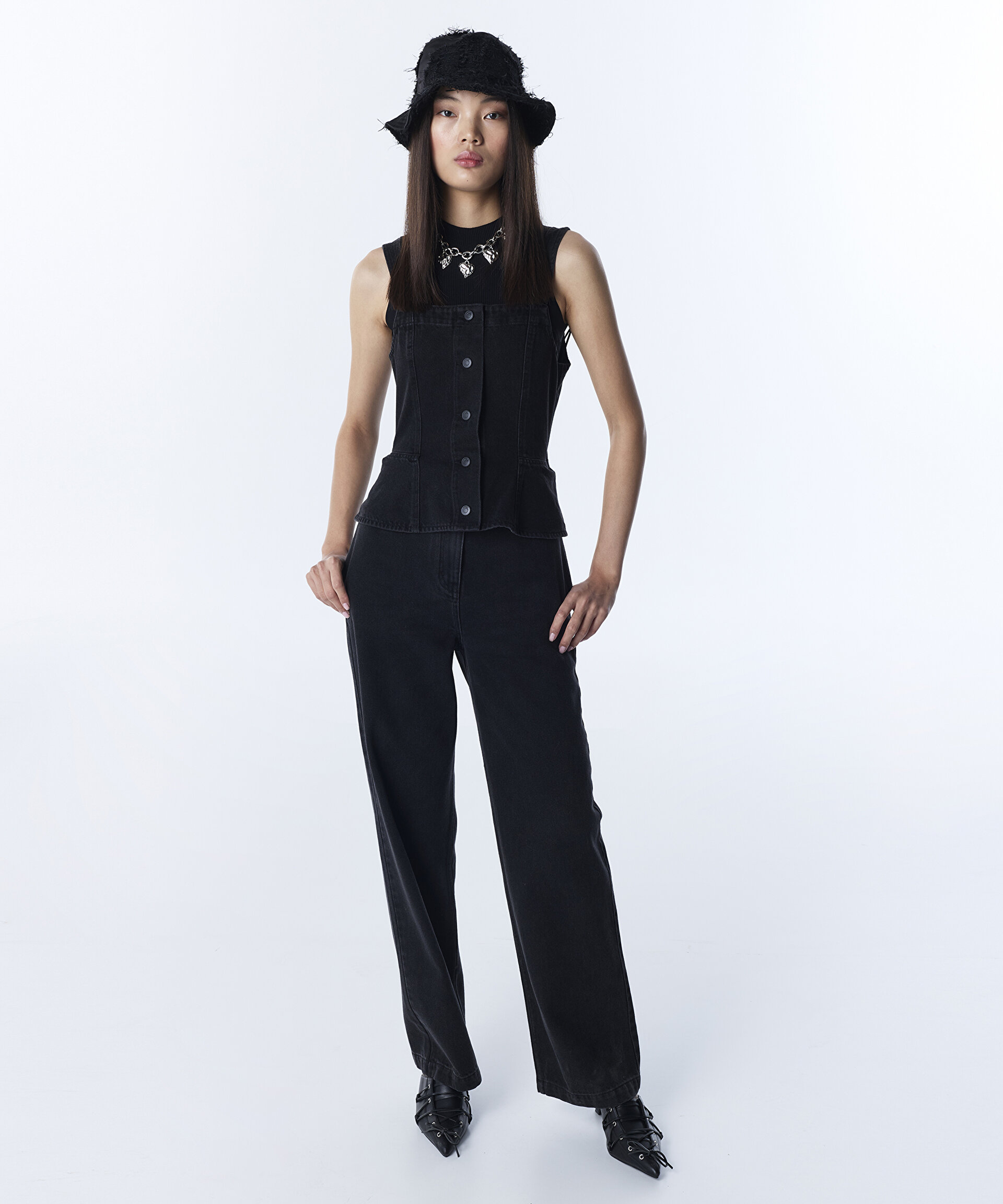 ÇİFT PARÇA GÖRÜNÜM WIDE LEG TULUM