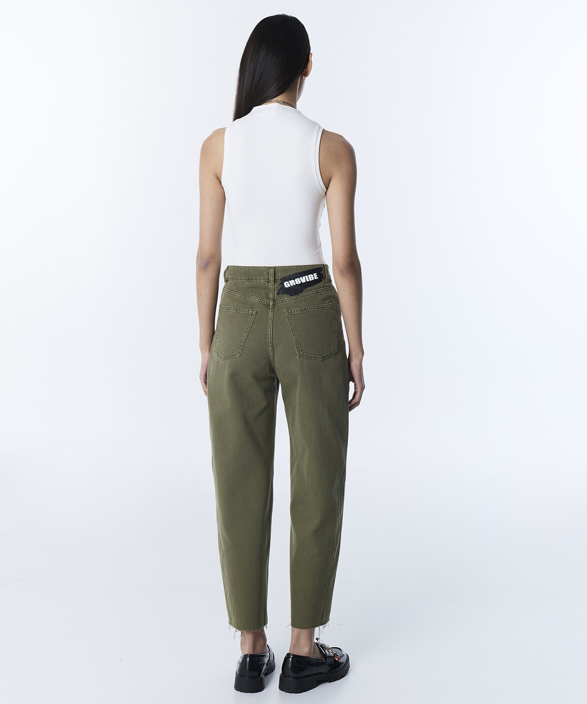 Haki SLOGANLI BAGGY JEAN PANTOLON TS1260018033022 | TWIST