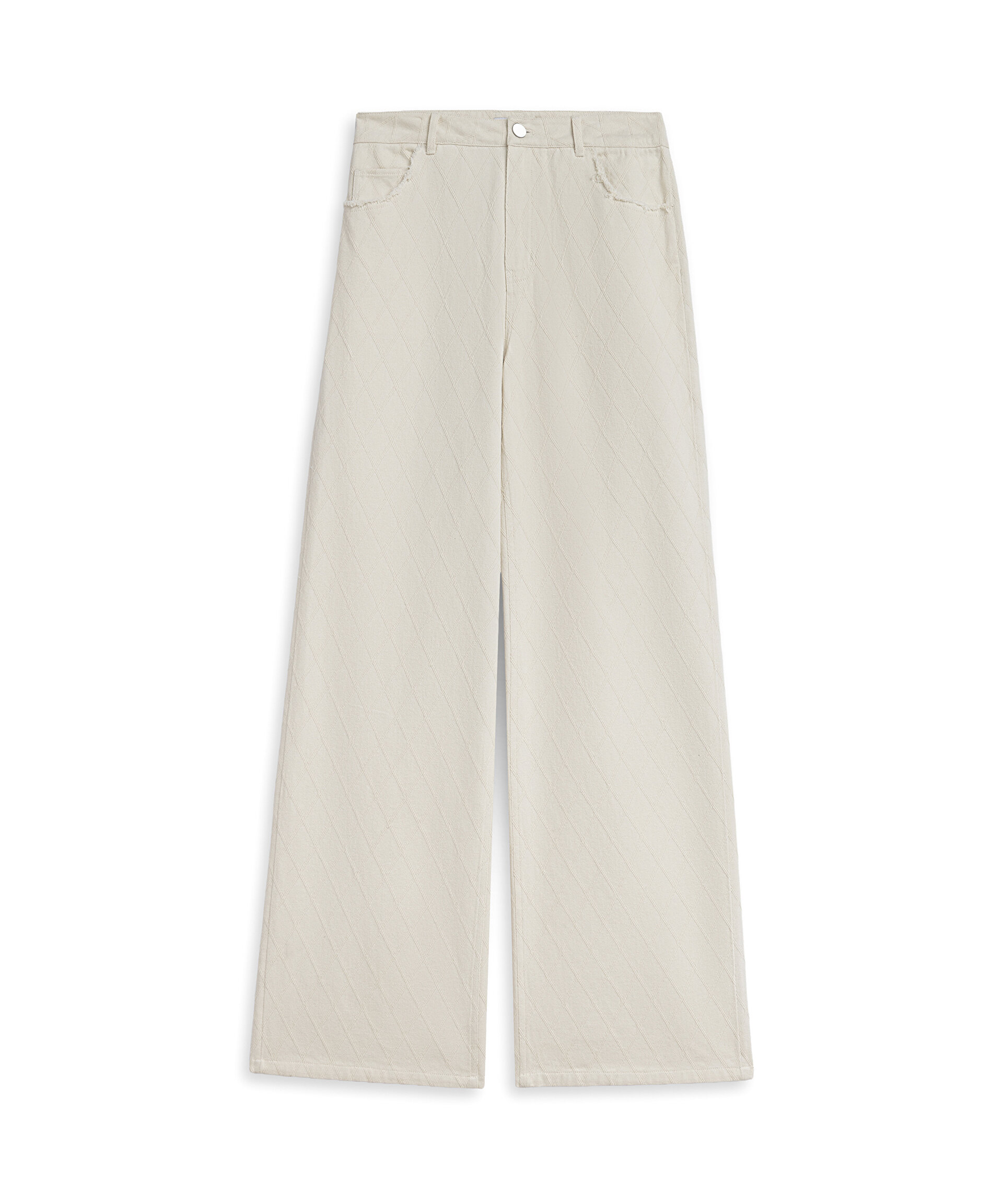 BAKLAVA DOKULU WIDE LEG JEAN PANTOLON