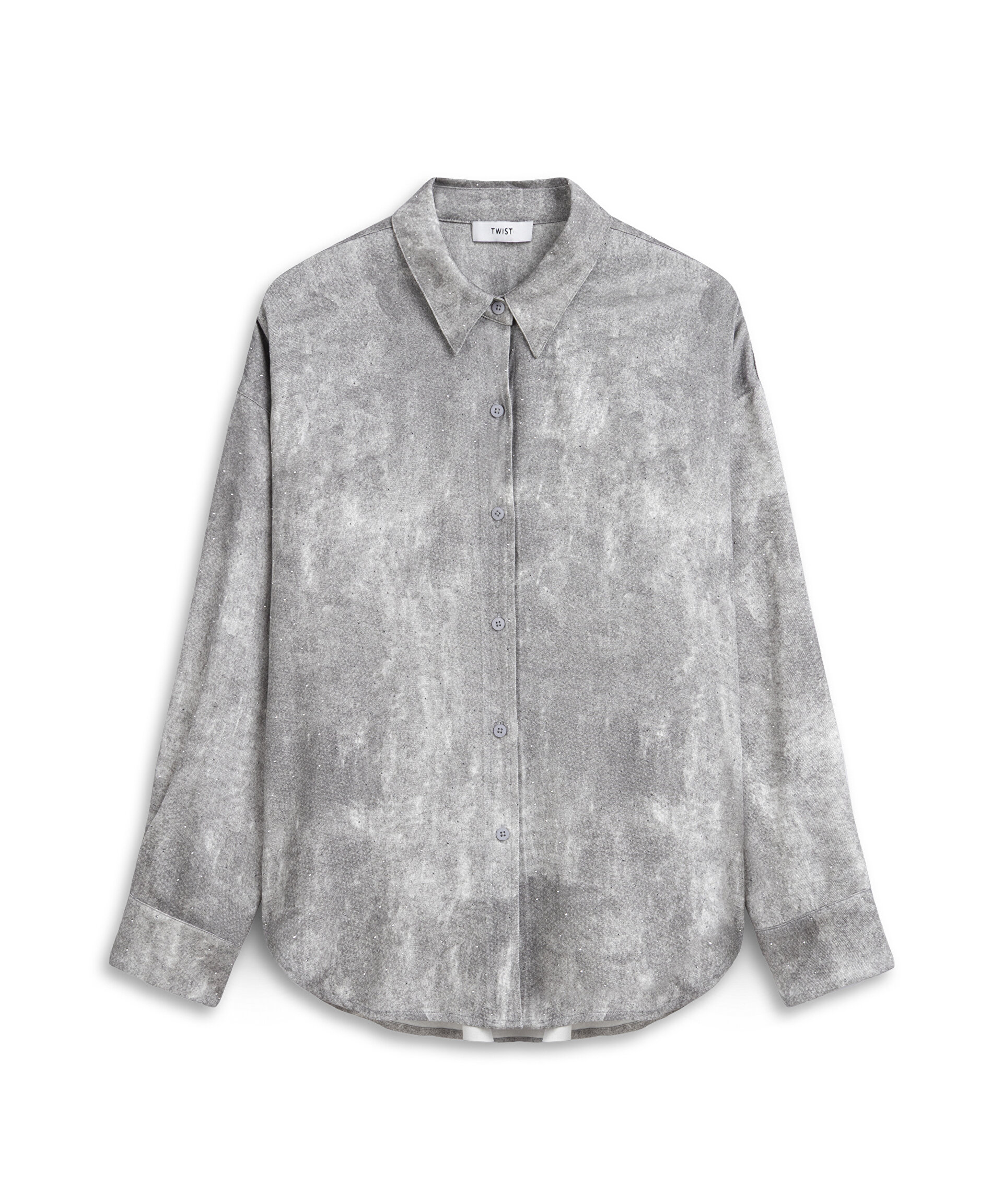 Gri HOTFIX BASKILI OVERSIZE GÖMLEK TS1260025277005 | TWIST
